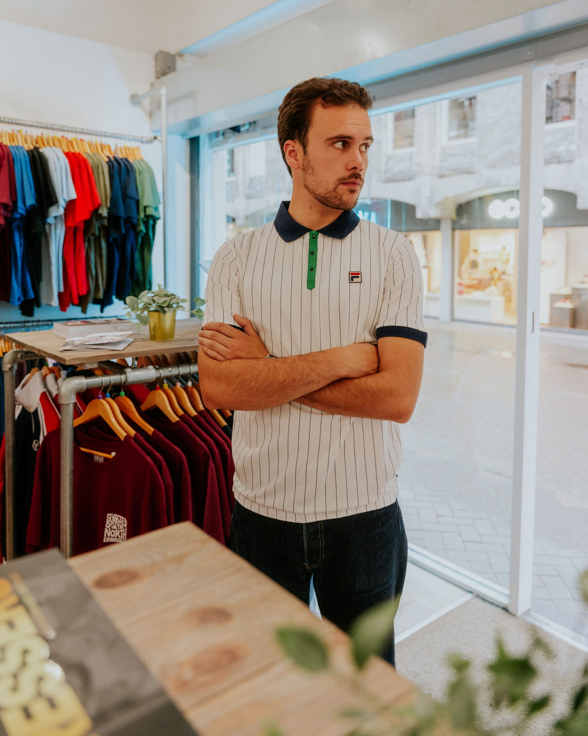 Fila BB1 Polo - White/Navy/Green