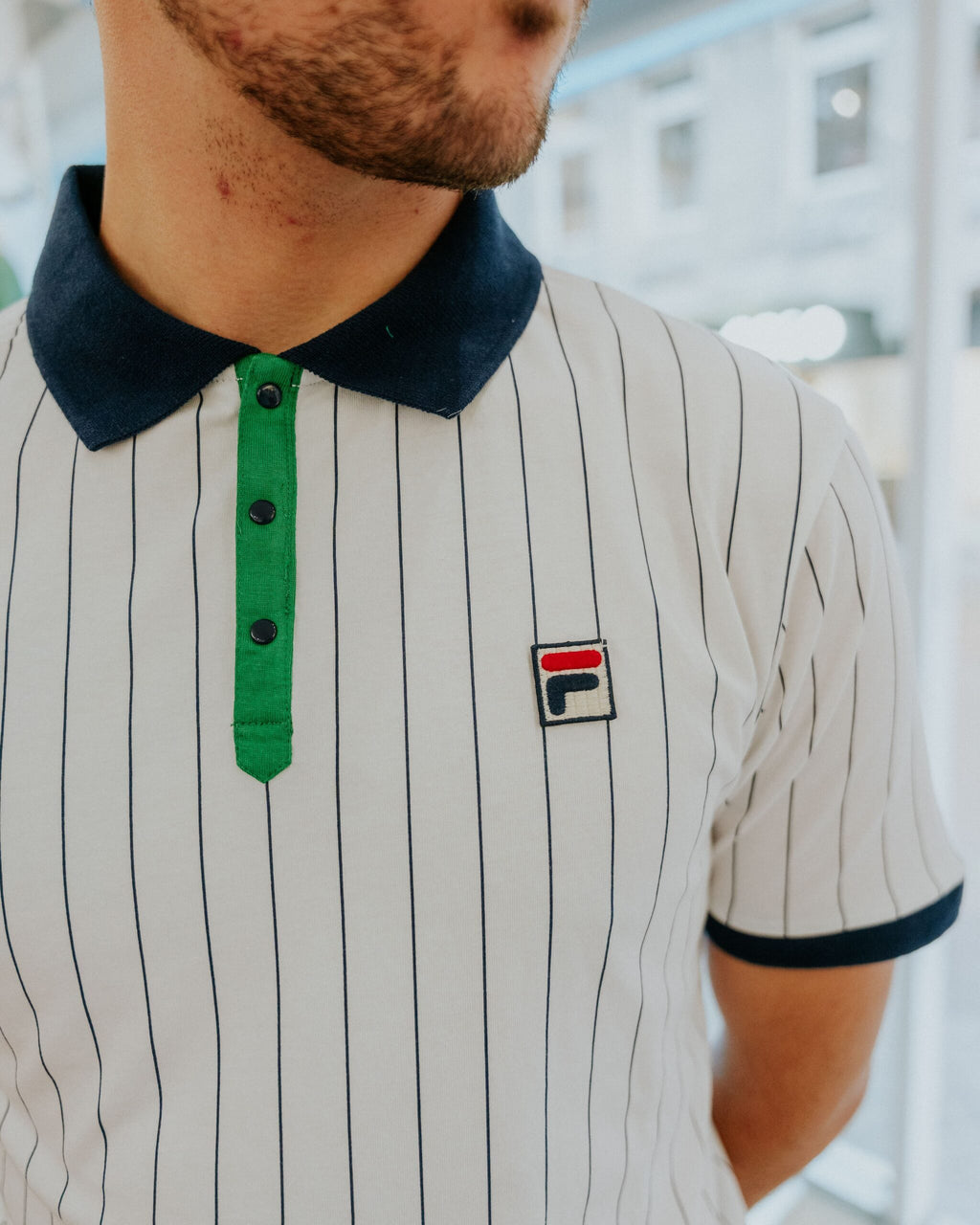 Fila BB1 Polo - White/Navy/Green