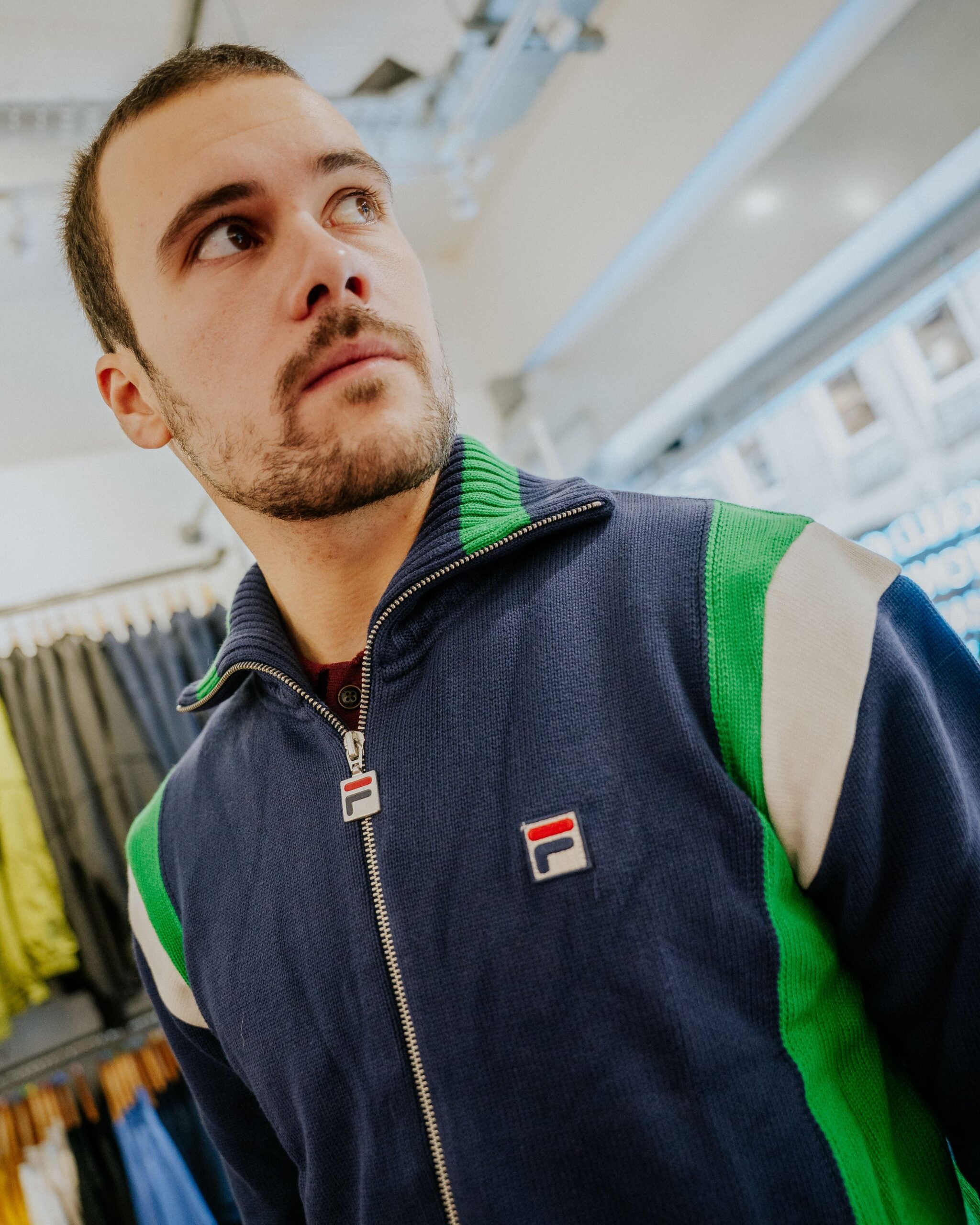 Fila Cortez Knitted Track Top - Navy/Green