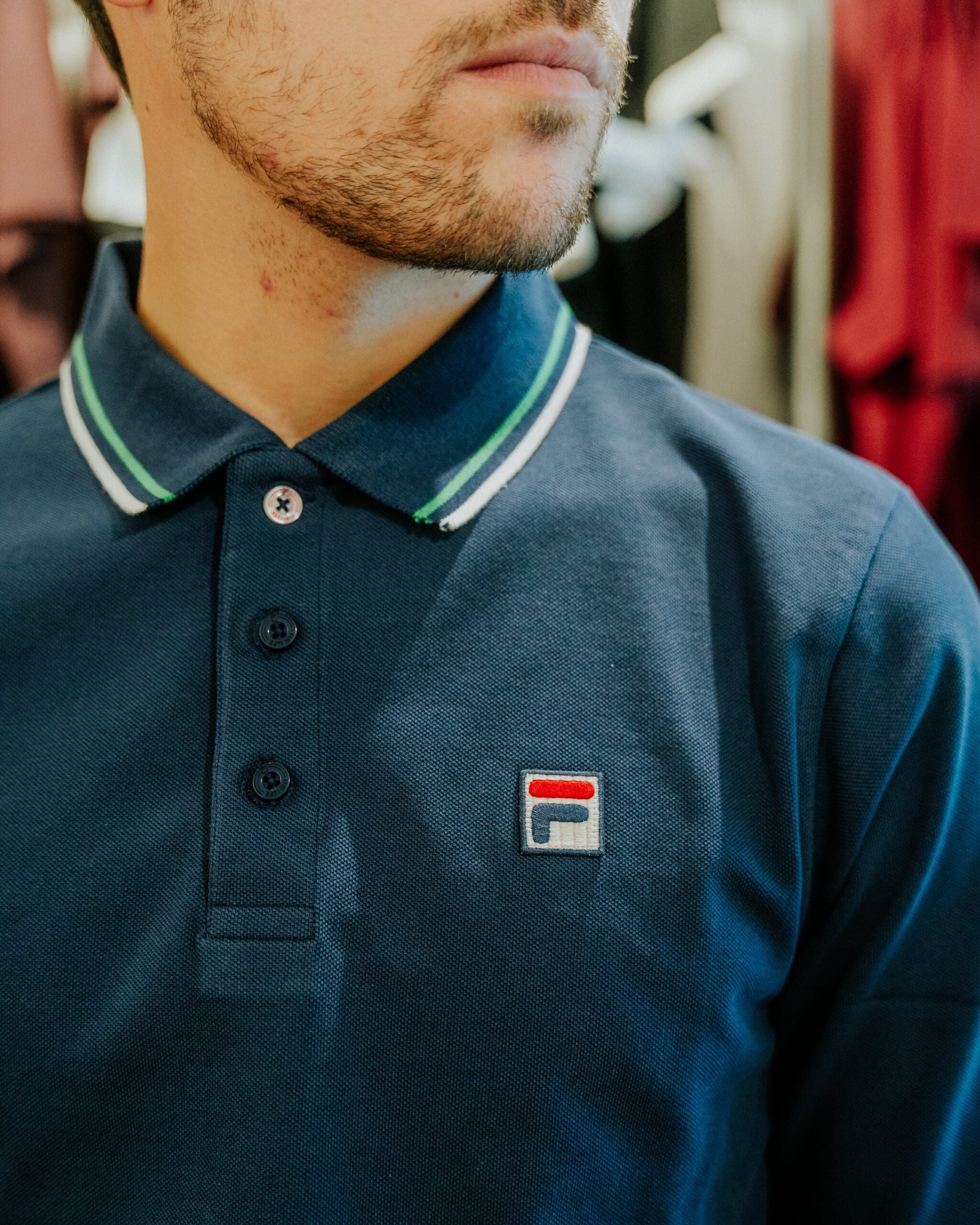Fila Monte Long-Sleeve Polo - Navy