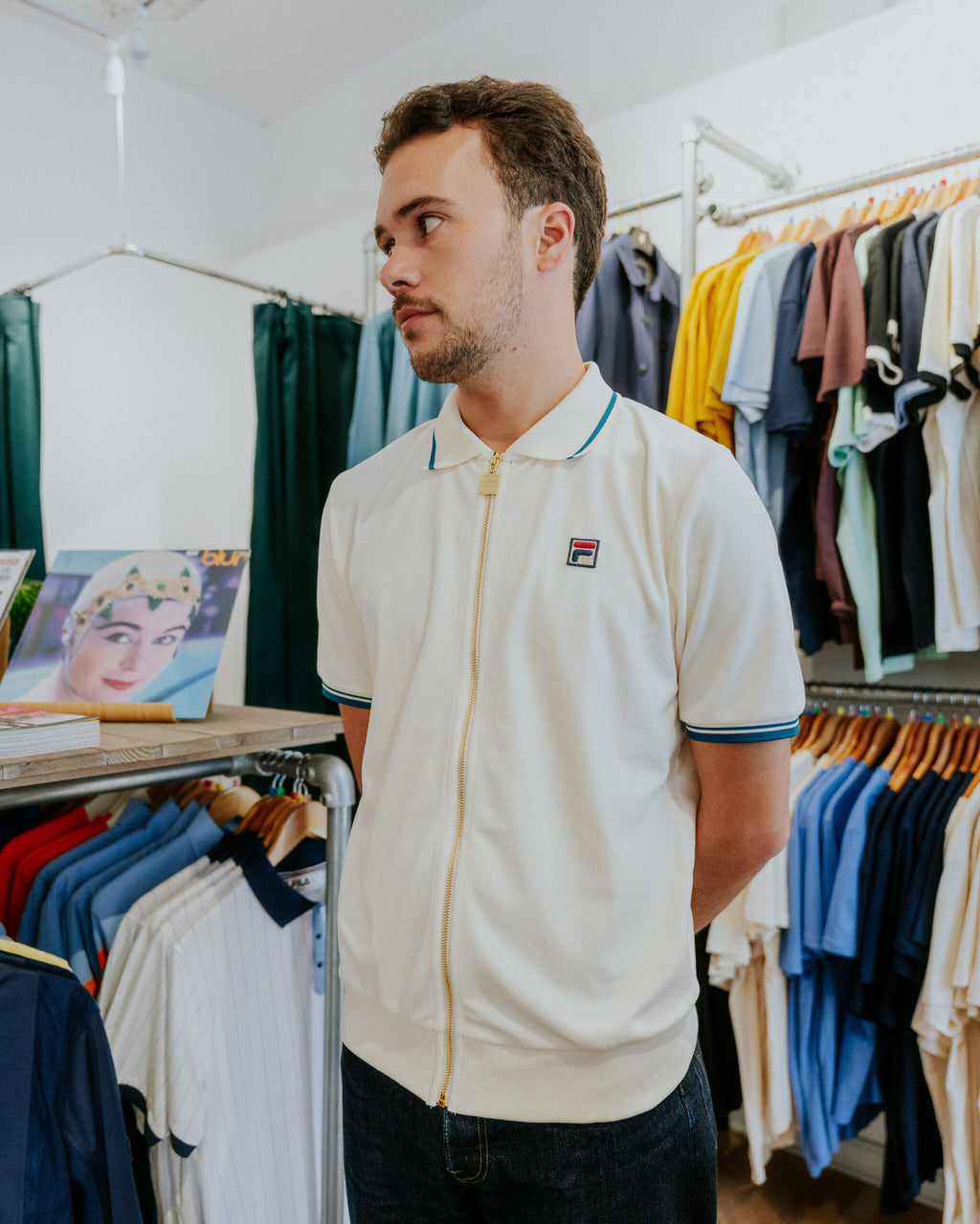 Fila Terry Velour Polo - White/Green