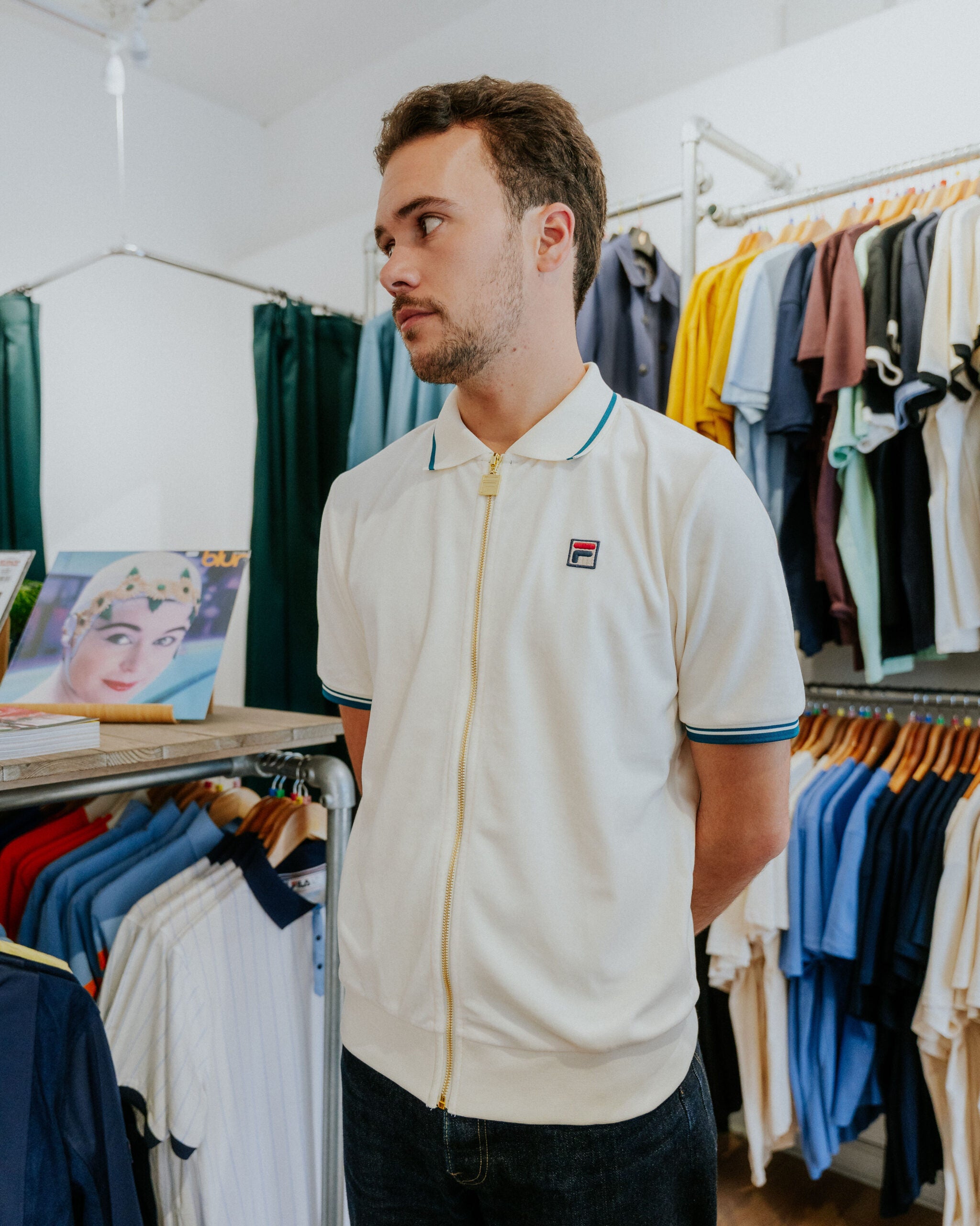 Fila Terry Velour Polo - White/Green