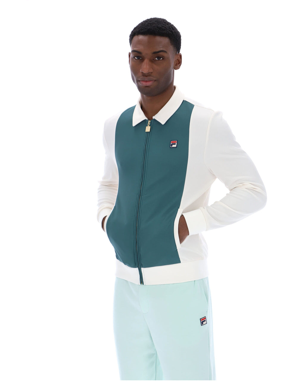 Fila Tommaso Track Top - Mediterranean Green/White