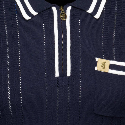 Gabicci Johnson Zip Polo - Navy
