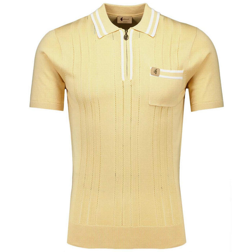 Gabicci Johnson Zip Polo - Lemon Yellow