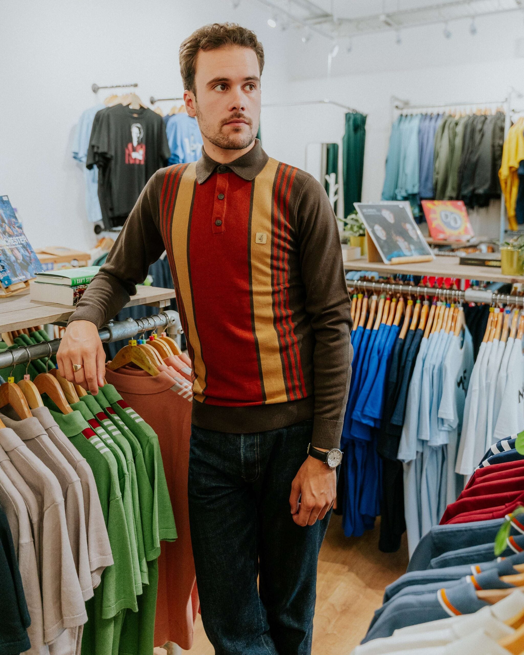 Gabicci Searle Long-Sleeve Polo - Clove