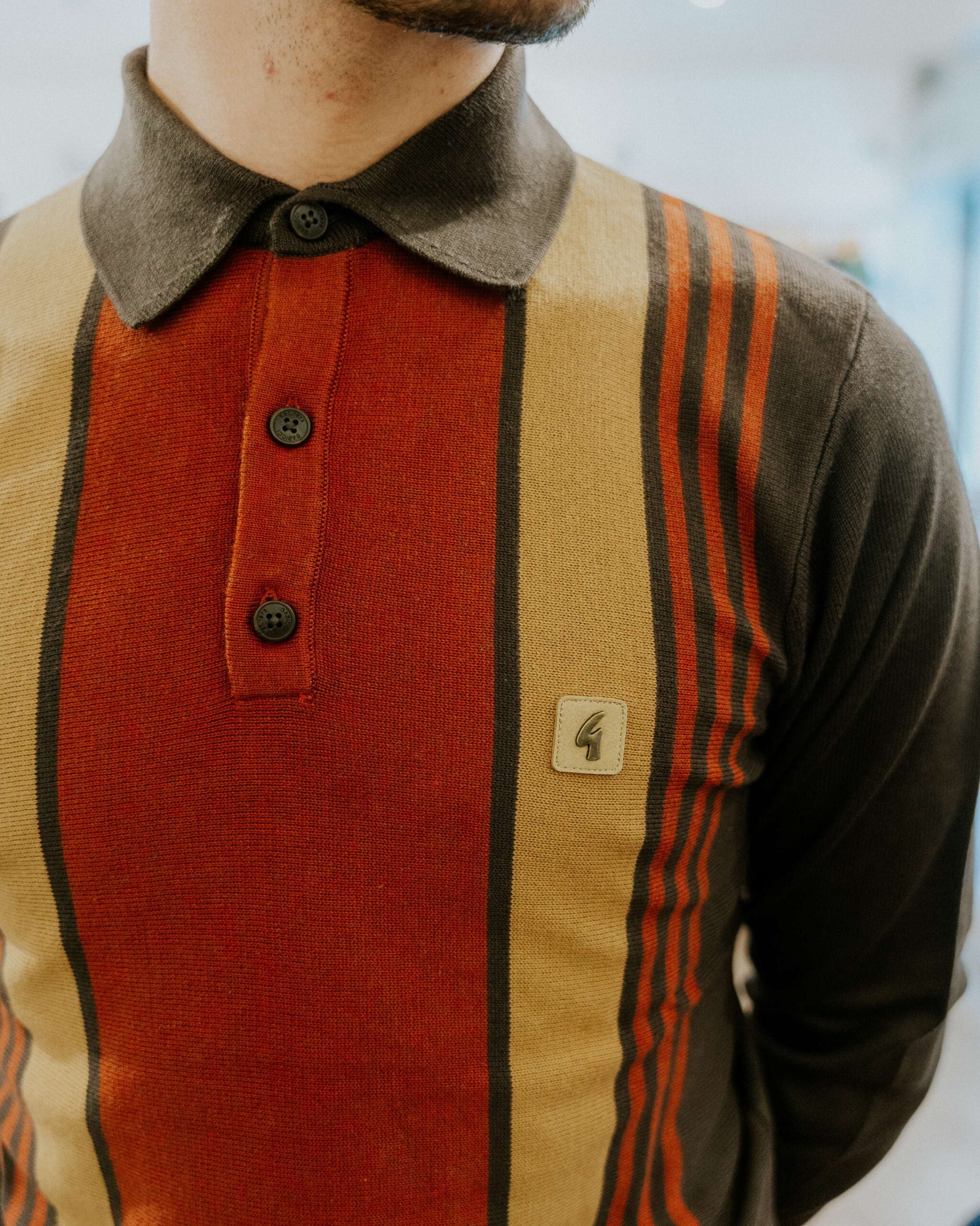 Gabicci Searle Long-Sleeve Polo - Clove