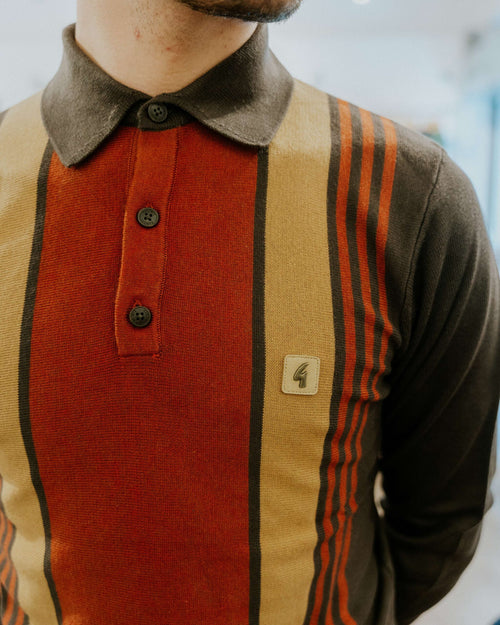 Gabicci Searle Long-Sleeve Polo - Clove