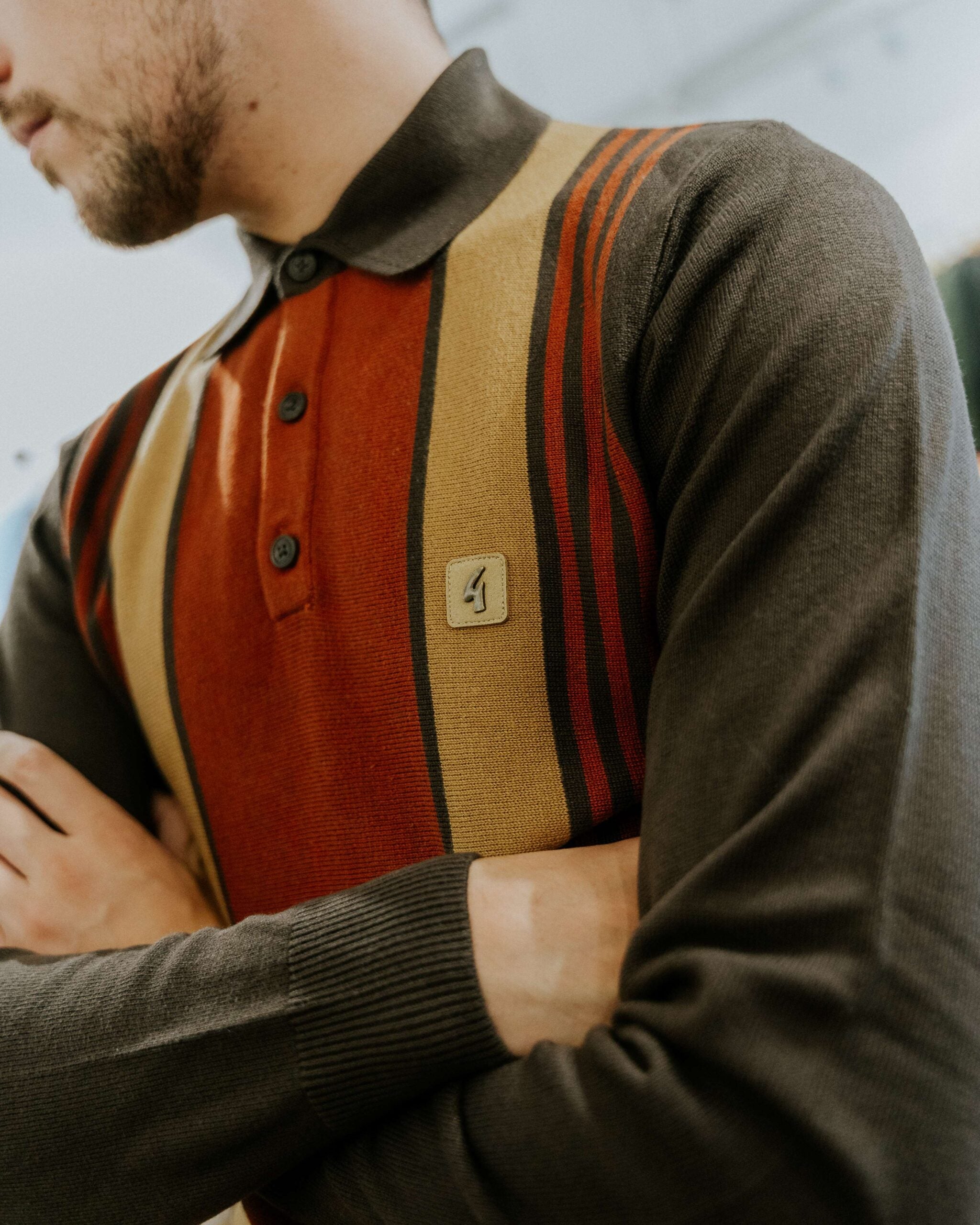 Gabicci Searle Long-Sleeve Polo - Clove