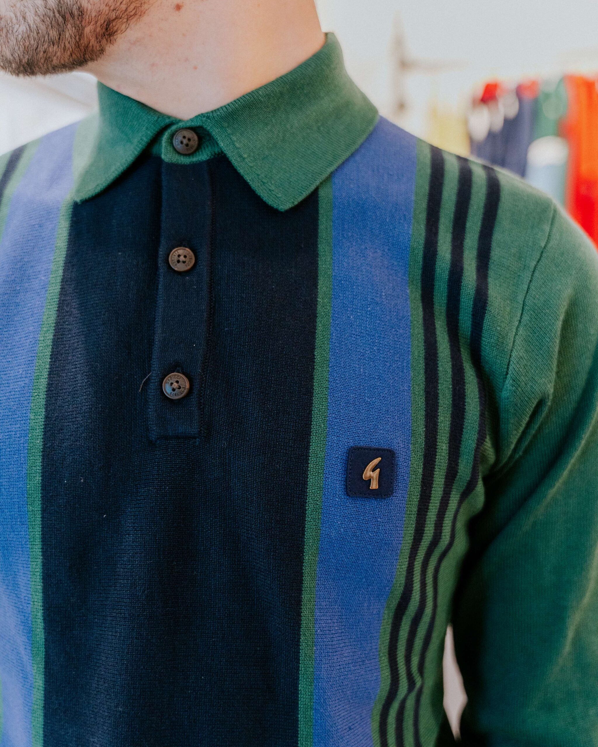 Gabicci Searle Long-Sleeve Polo - Ivy Green