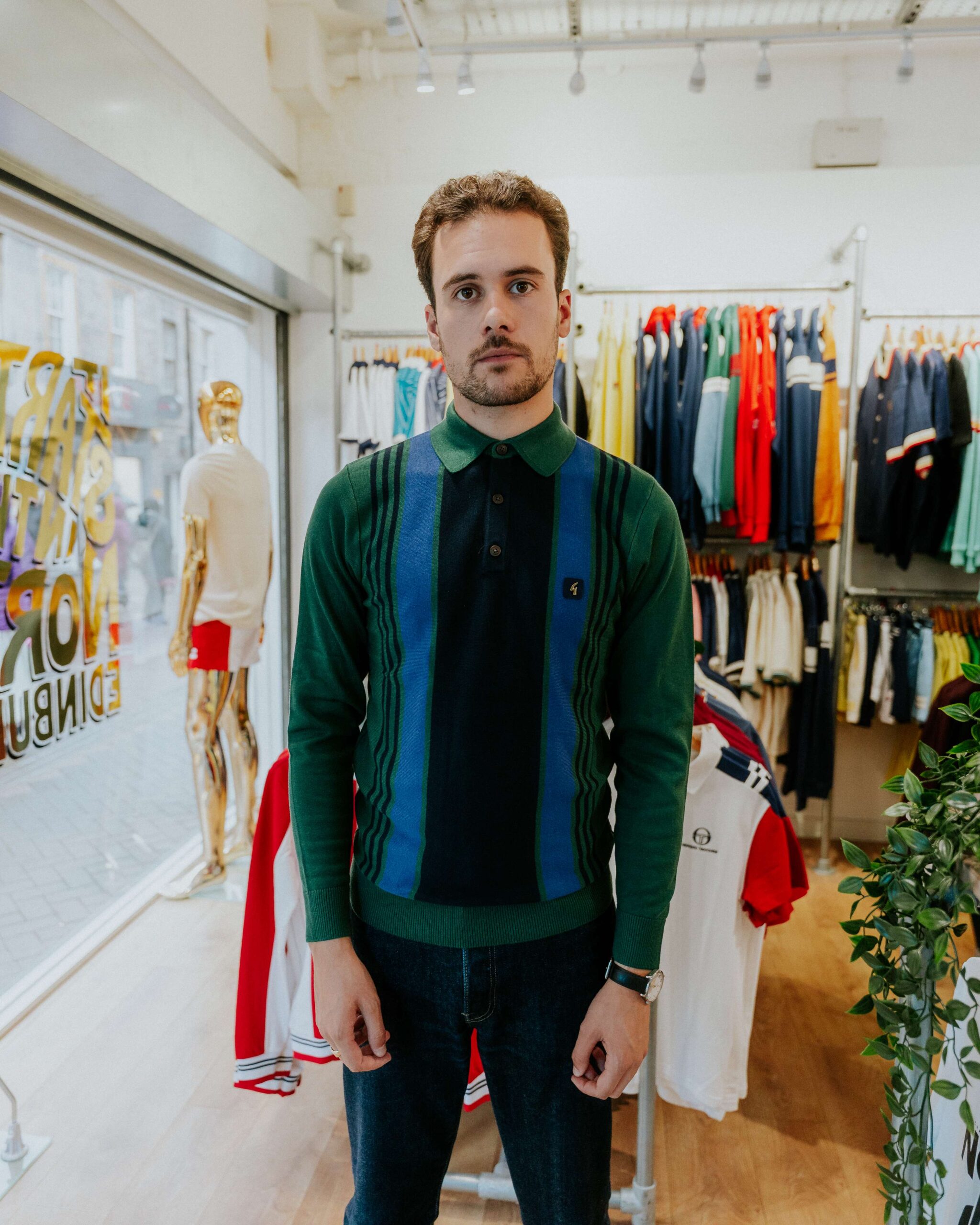 Gabicci Searle Long-Sleeve Polo - Ivy Green