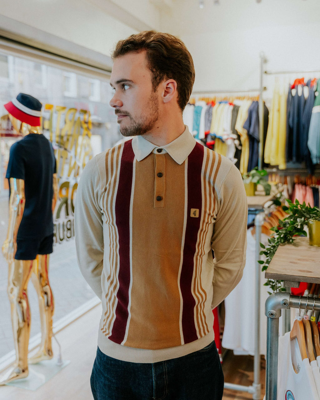 Gabicci Searle Long-Sleeve Polo - Linen