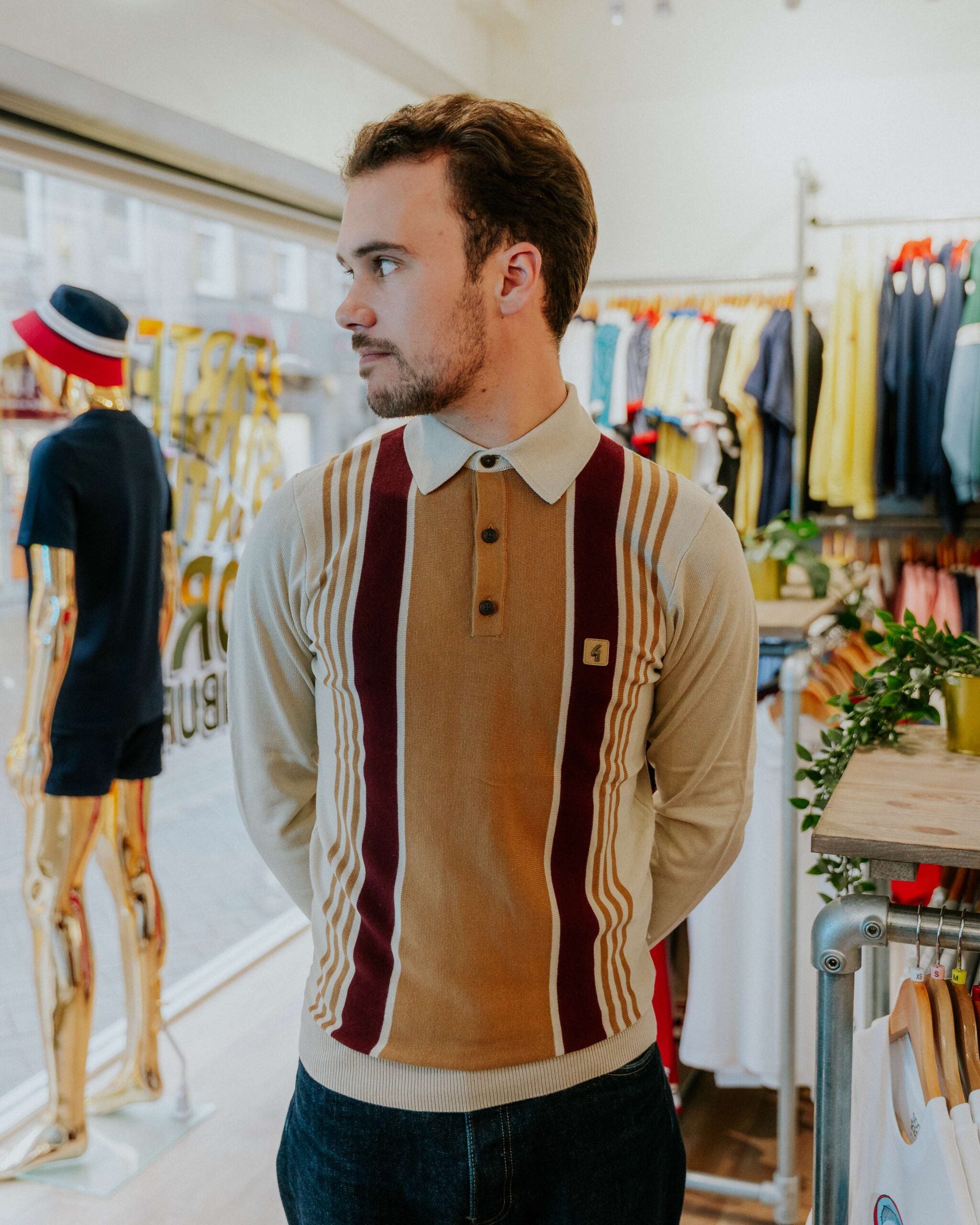 Gabicci Searle Long-Sleeve Polo - Linen