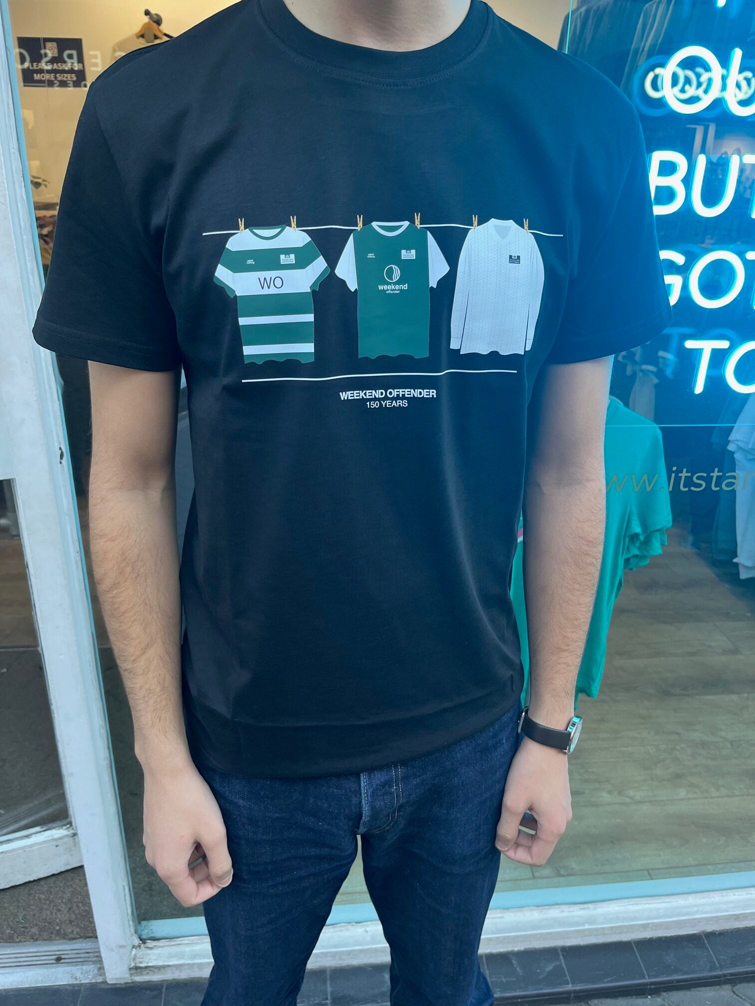 Weekend Offender Hibs 150 Tee - Black