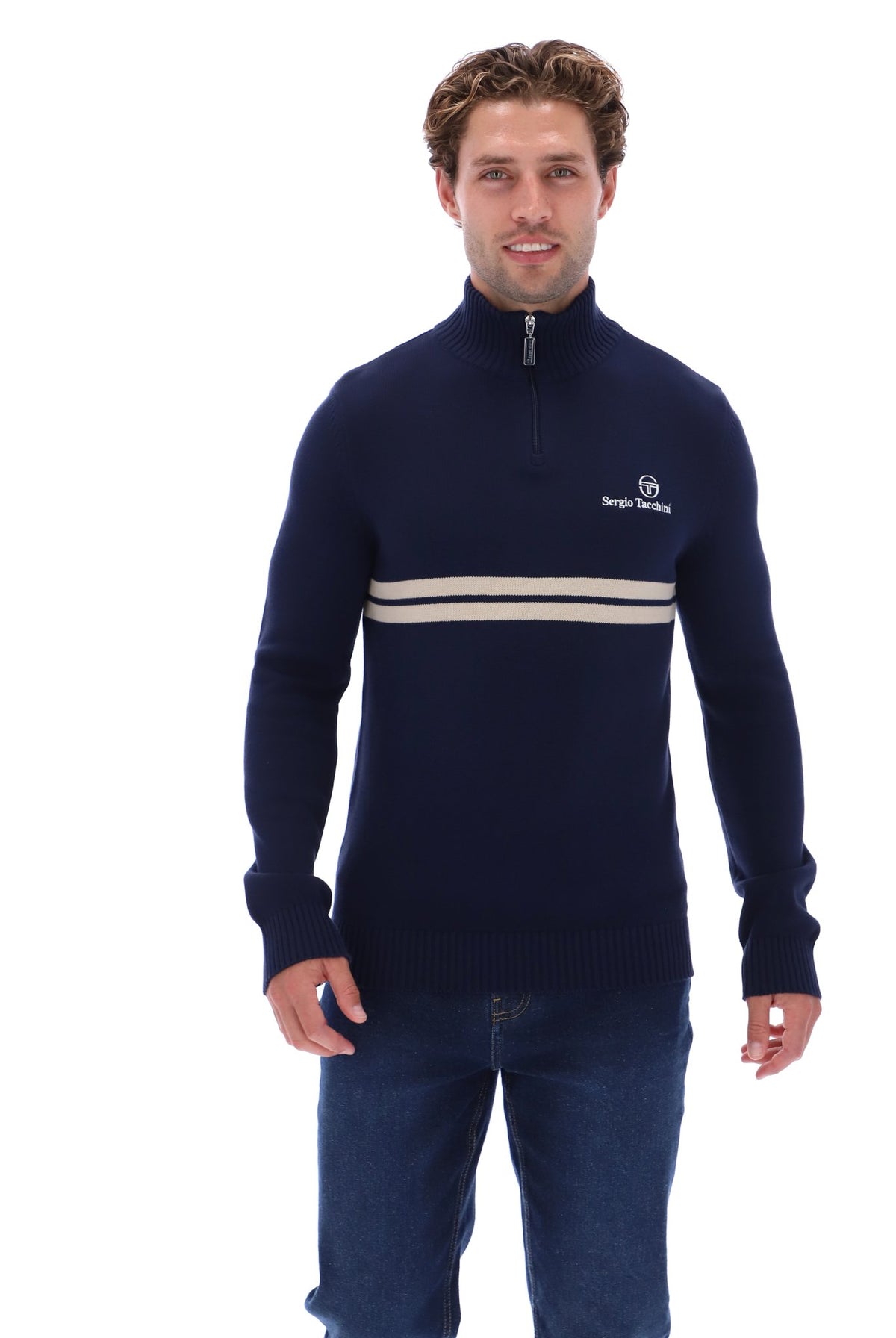 Sergio Tacchini New Dallas 1/4 Zip Knit - Navy