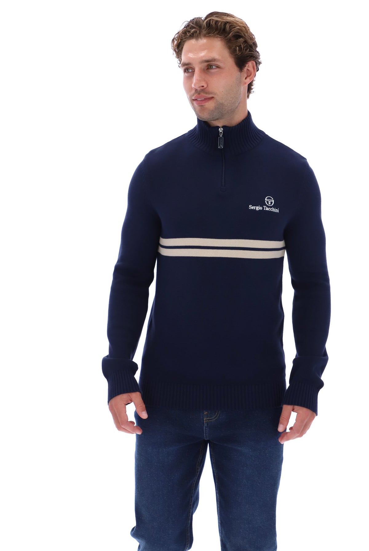 Sergio Tacchini New Dallas 1/4 Zip Knit - Navy