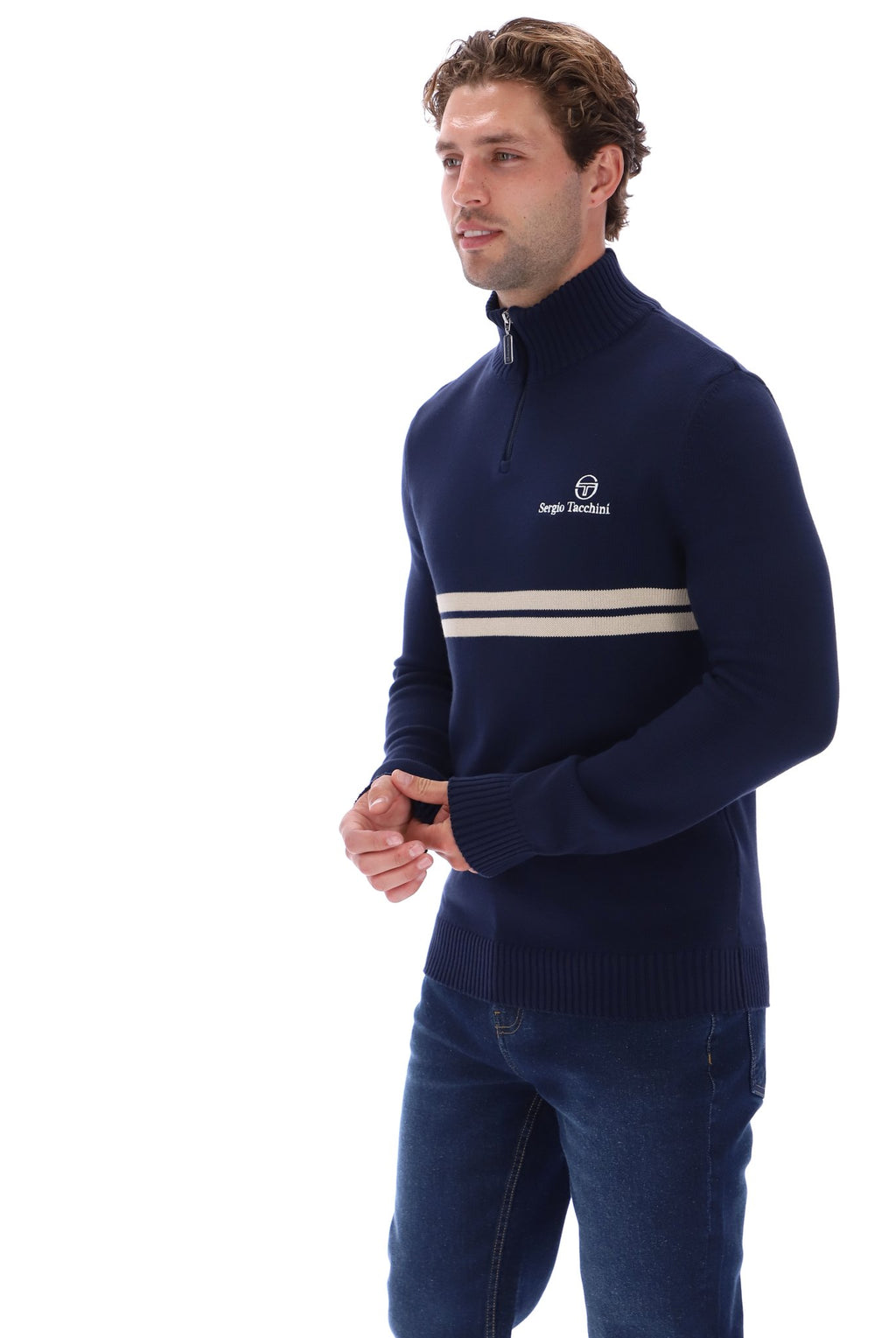 Sergio Tacchini New Dallas 1/4 Zip Knit - Navy