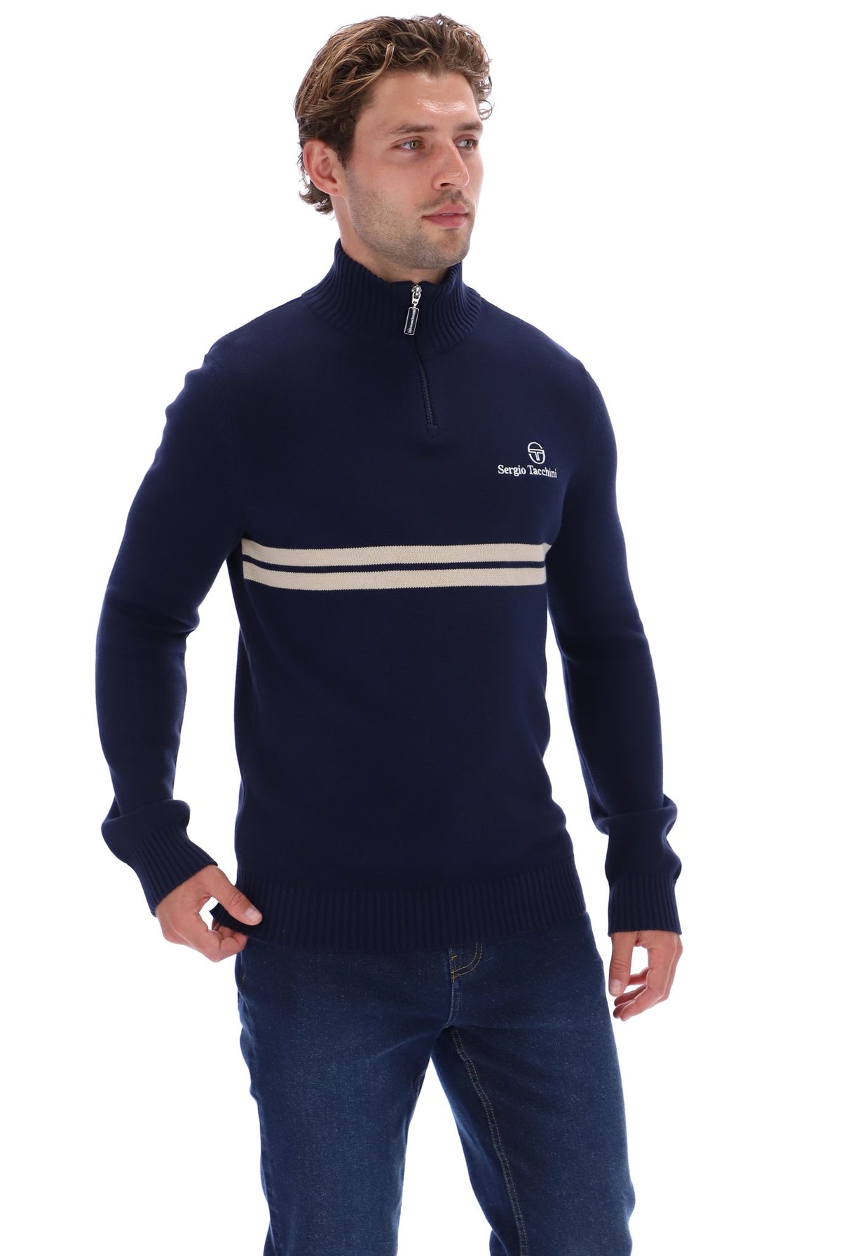 Sergio Tacchini New Dallas 1/4 Zip Knit - Navy