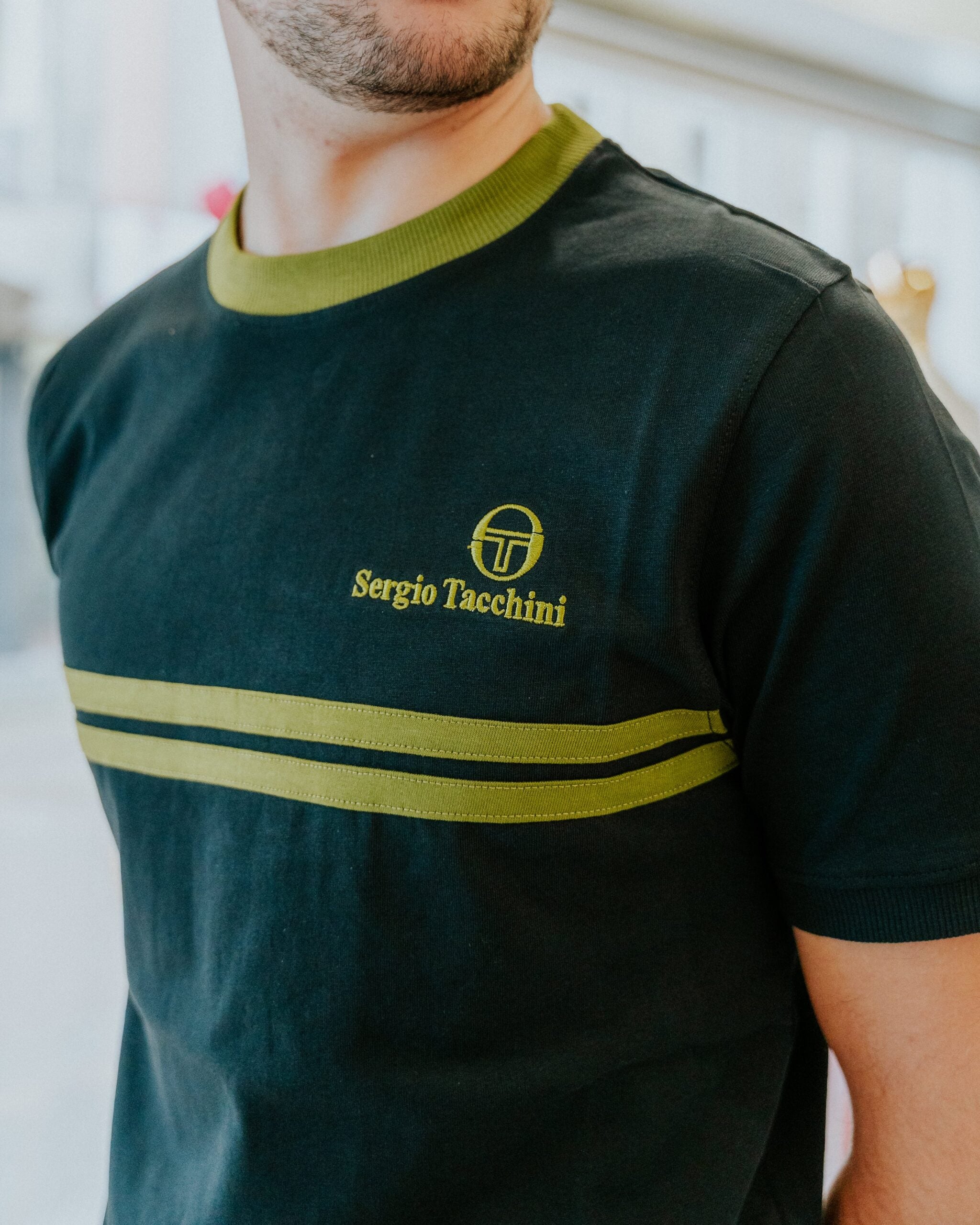 Sergio Tacchini New Supermac Tee - Black/Avocado