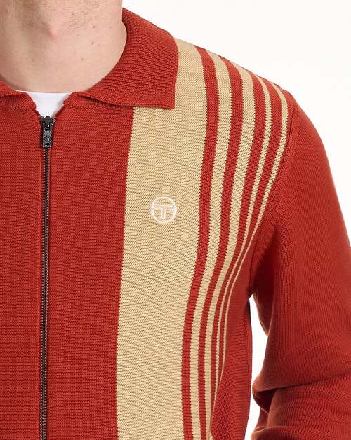 Sergio Tacchini Cipri Zip Cardigan - Burnt Orange