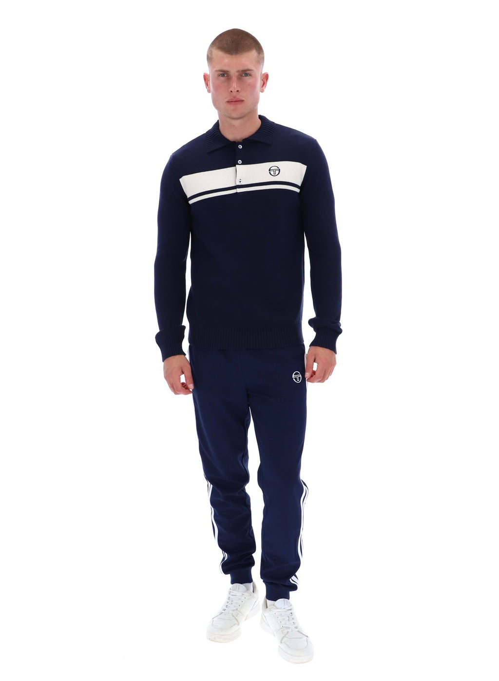 Sergio Tacchini Damarindo Knitted Polo - Navy/White
