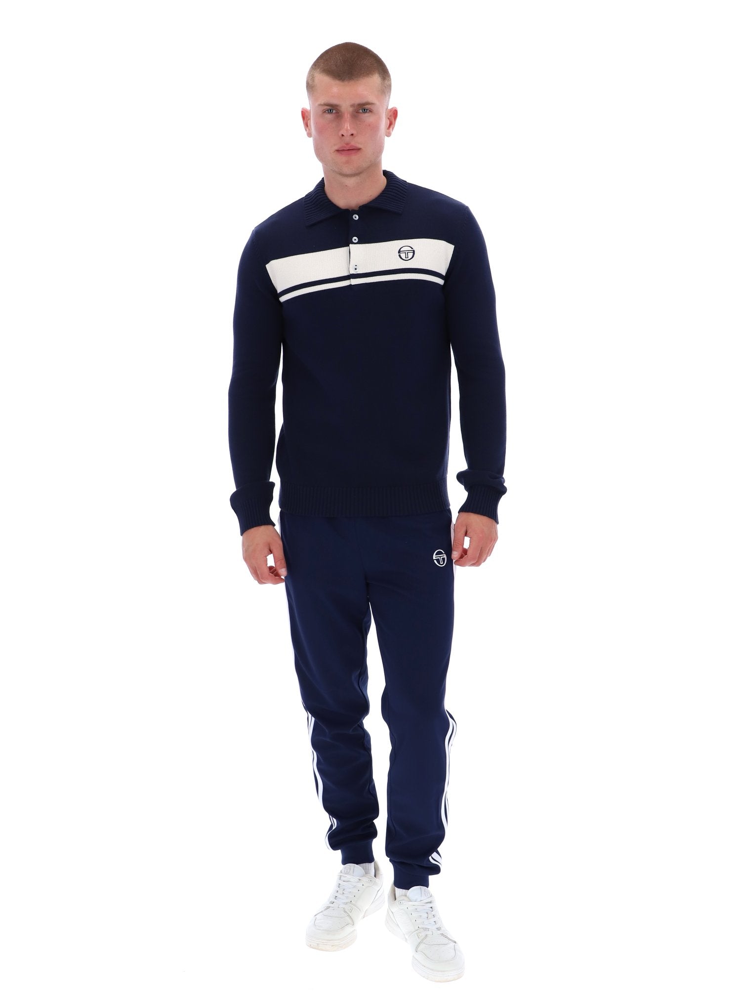 Sergio Tacchini Damarindo Knitted Polo - Navy/White
