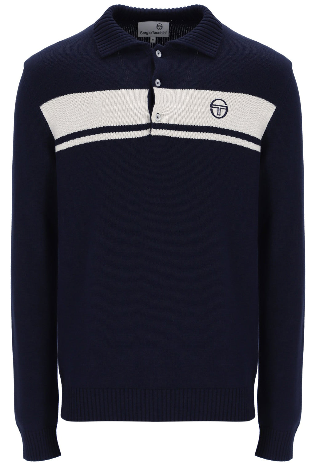 Sergio Tacchini Damarindo Knitted Polo - Navy/White