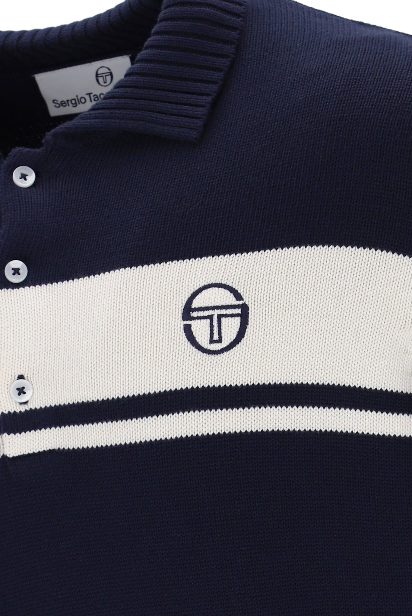Sergio Tacchini Damarindo Knitted Polo - Navy/White