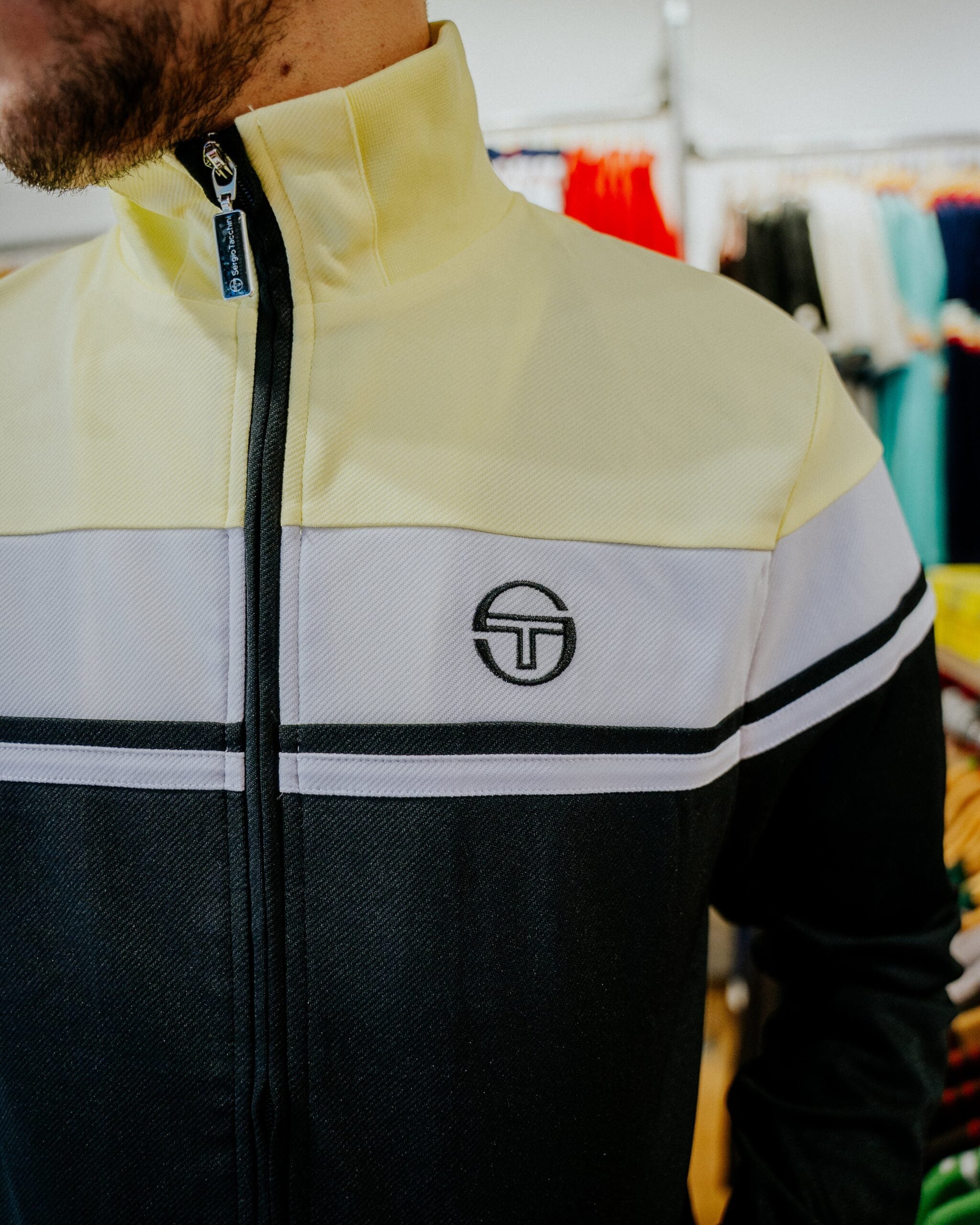 Sergio Tacchini Damarindo Track Top - Black/Yellow