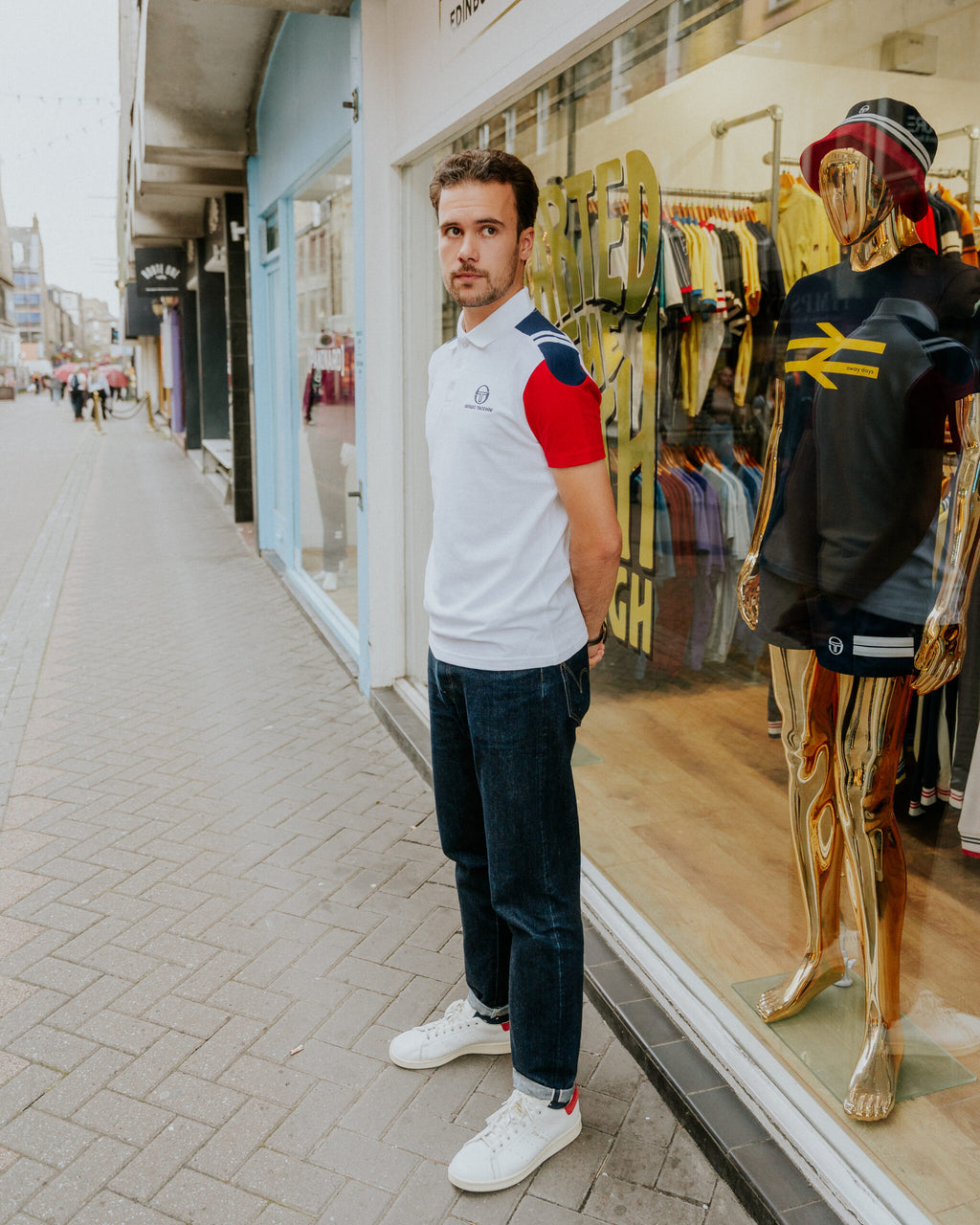 Sergio Tacchini Drive Polo Shirt - White/Red