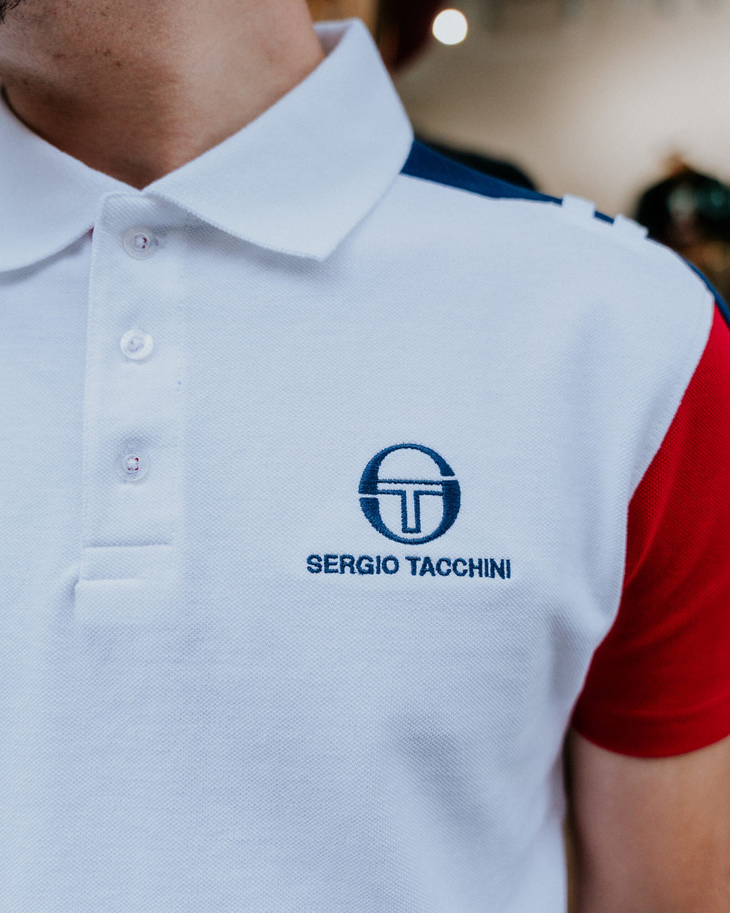 Sergio Tacchini Drive Polo Shirt - White/Red