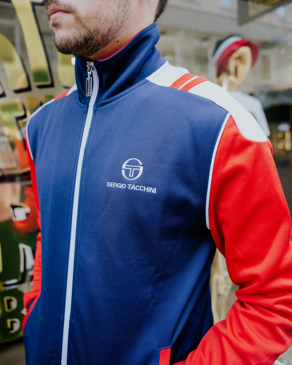 Sergio Tacchini Drive Track Top - Navy/Red