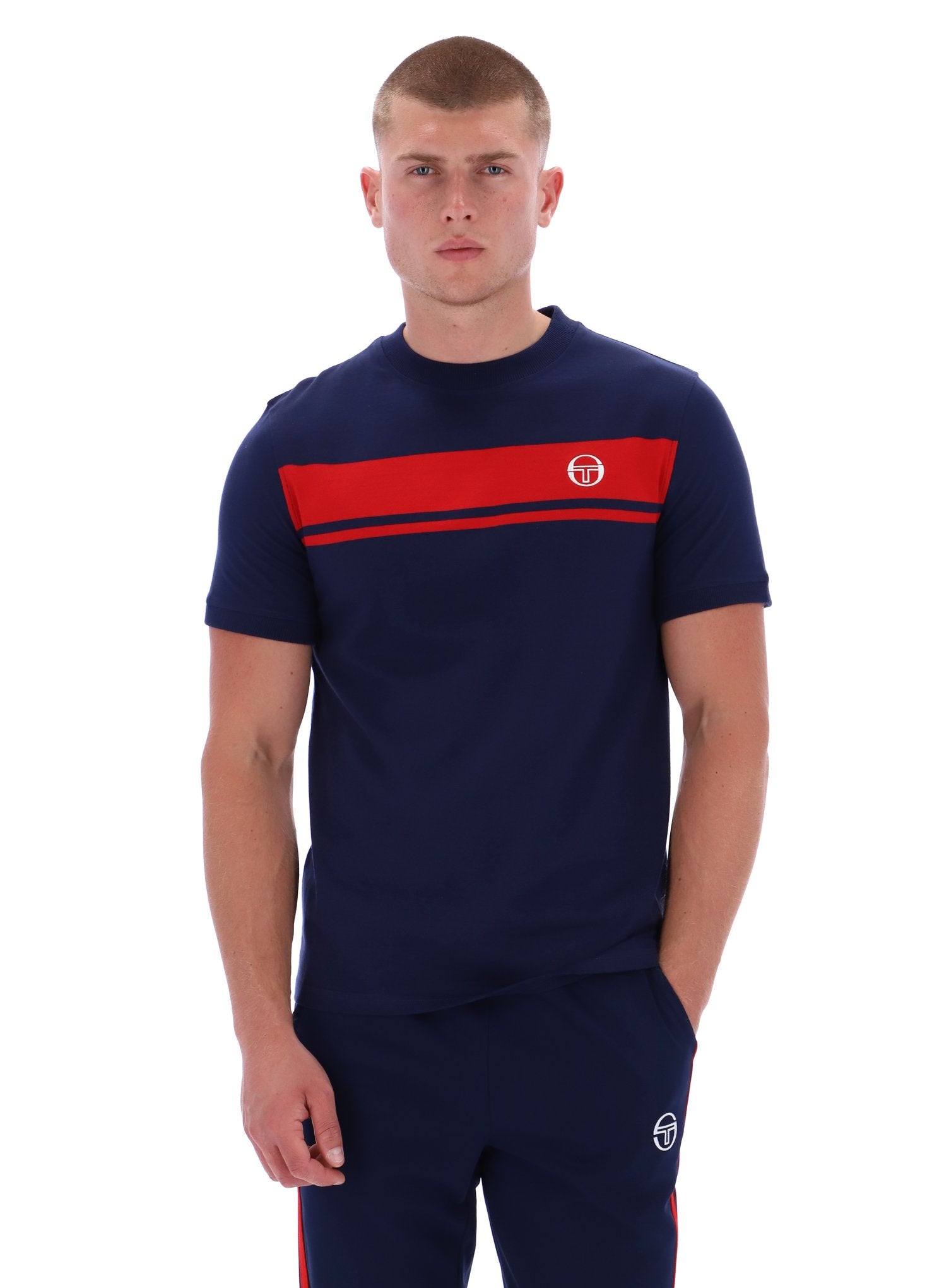 Sergio Tacchini Master T-Shirt - Navy/Red