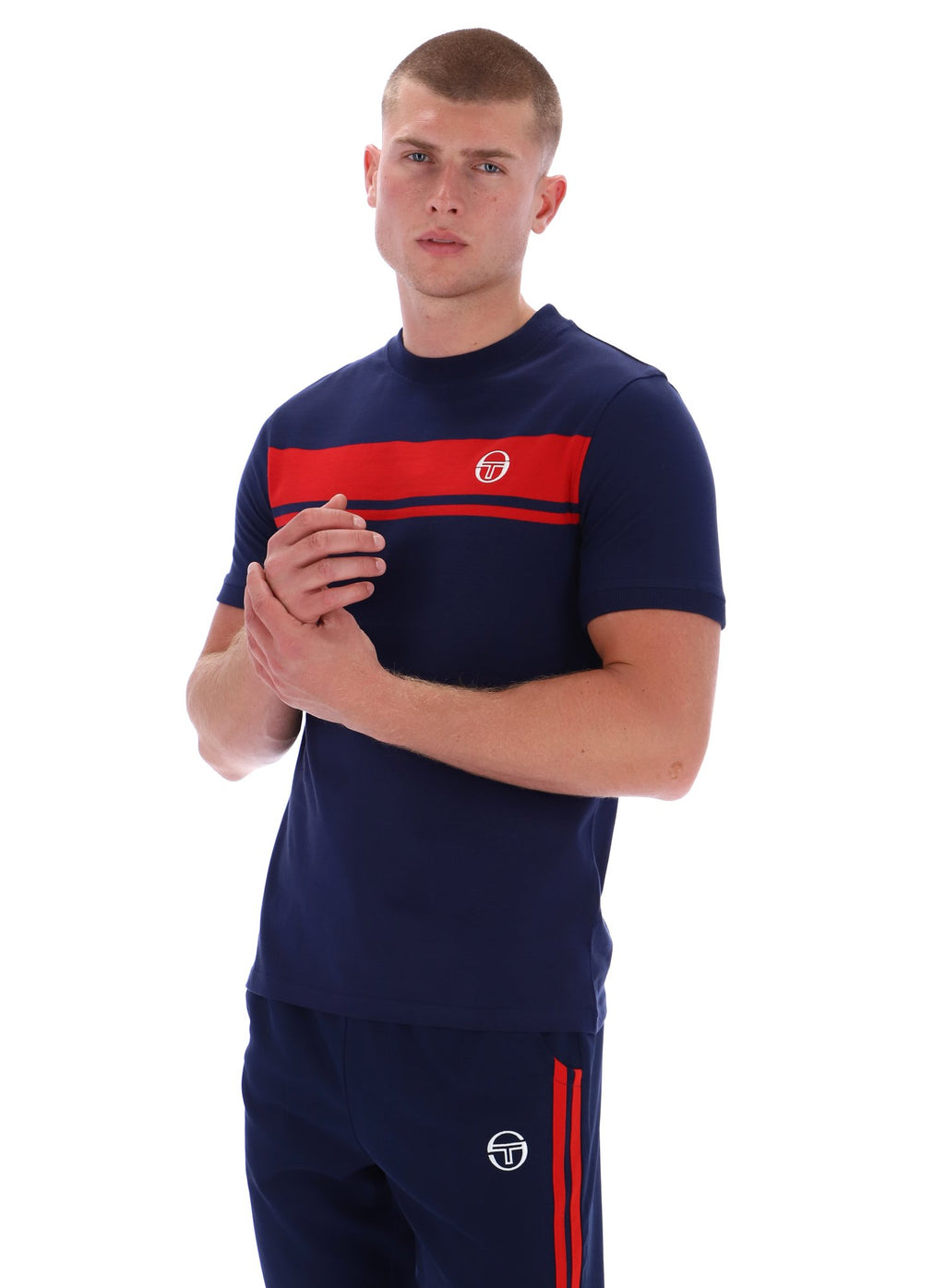 Sergio Tacchini Master T-Shirt - Navy/Red