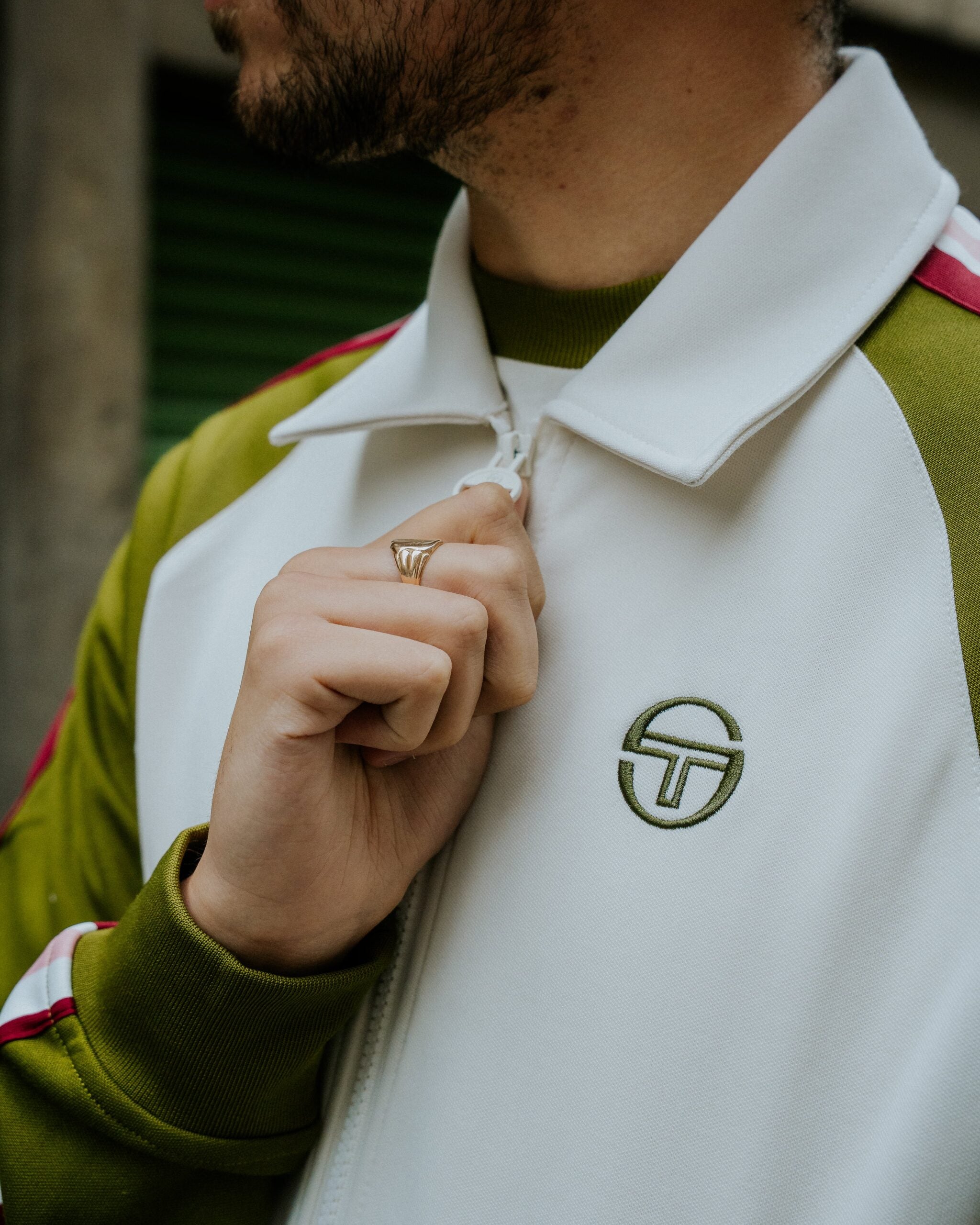 Sergio Tacchini Renshaw Track Top - White/Avocado