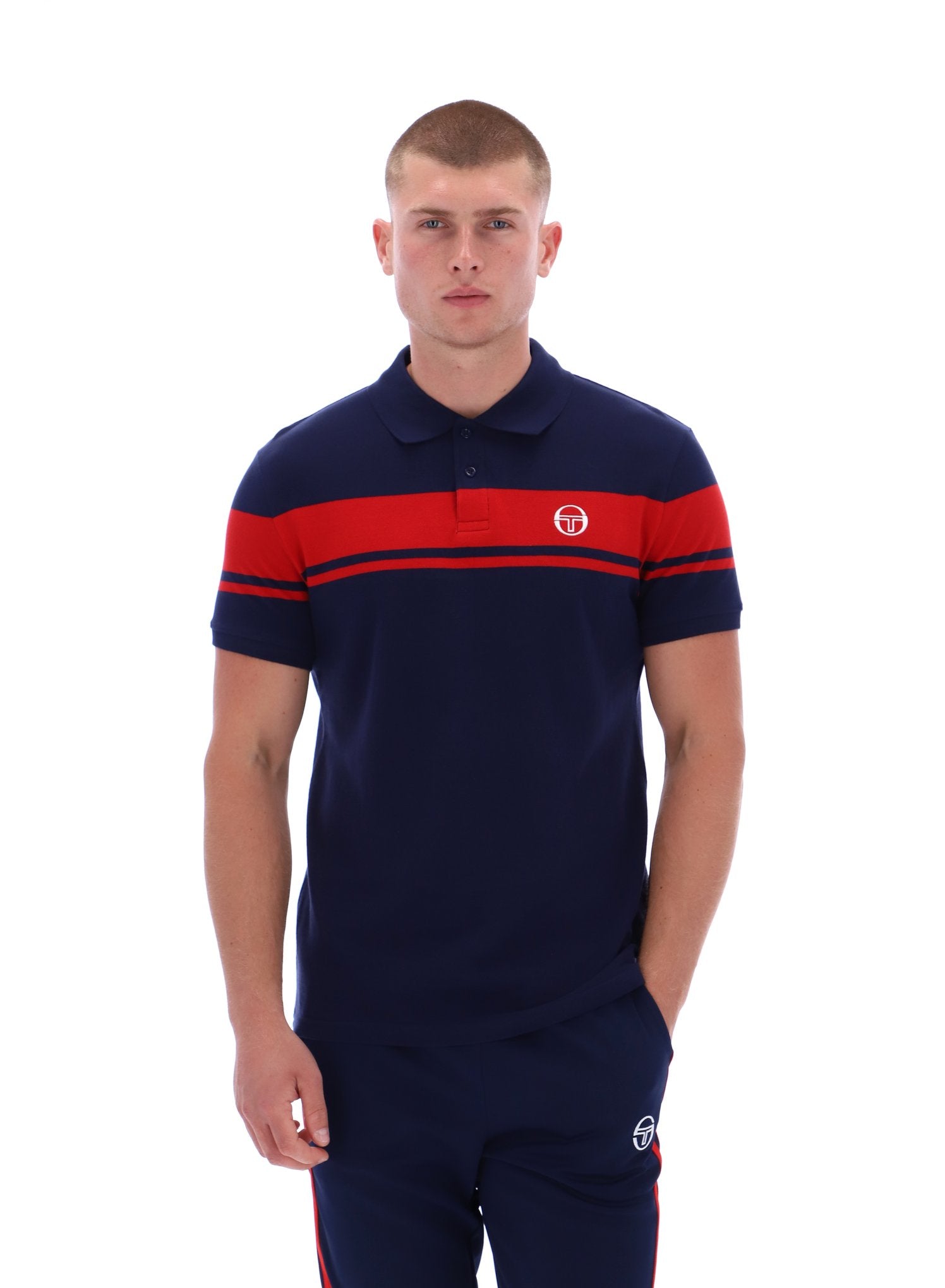 Sergio Tacchini Young Line Polo - Navy/Red