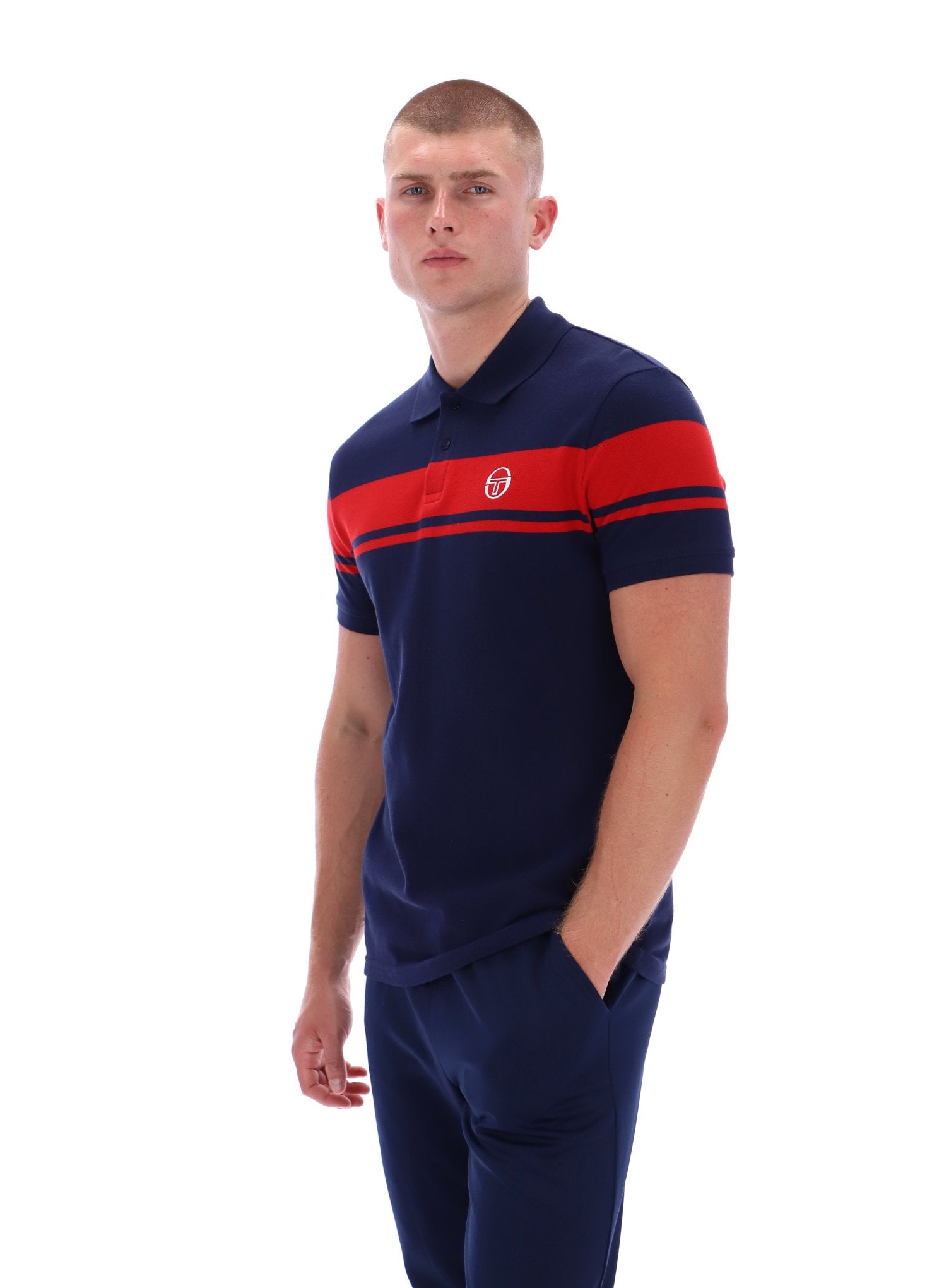 Sergio Tacchini Young Line Polo - Navy/Red