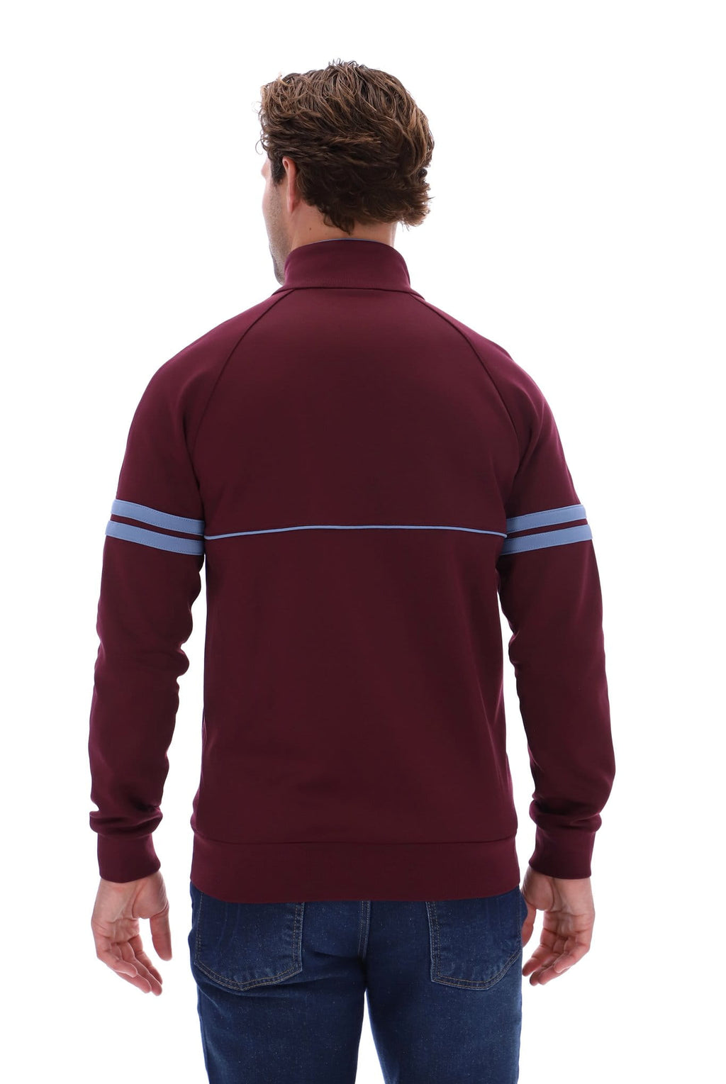 Sergio Tacchini Orion Track Top - Maroon/Sky Blue