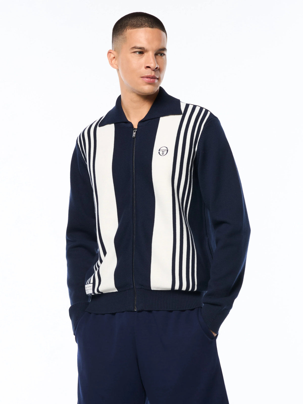 Sergio Tacchini Zip Cardigan - Navy/White