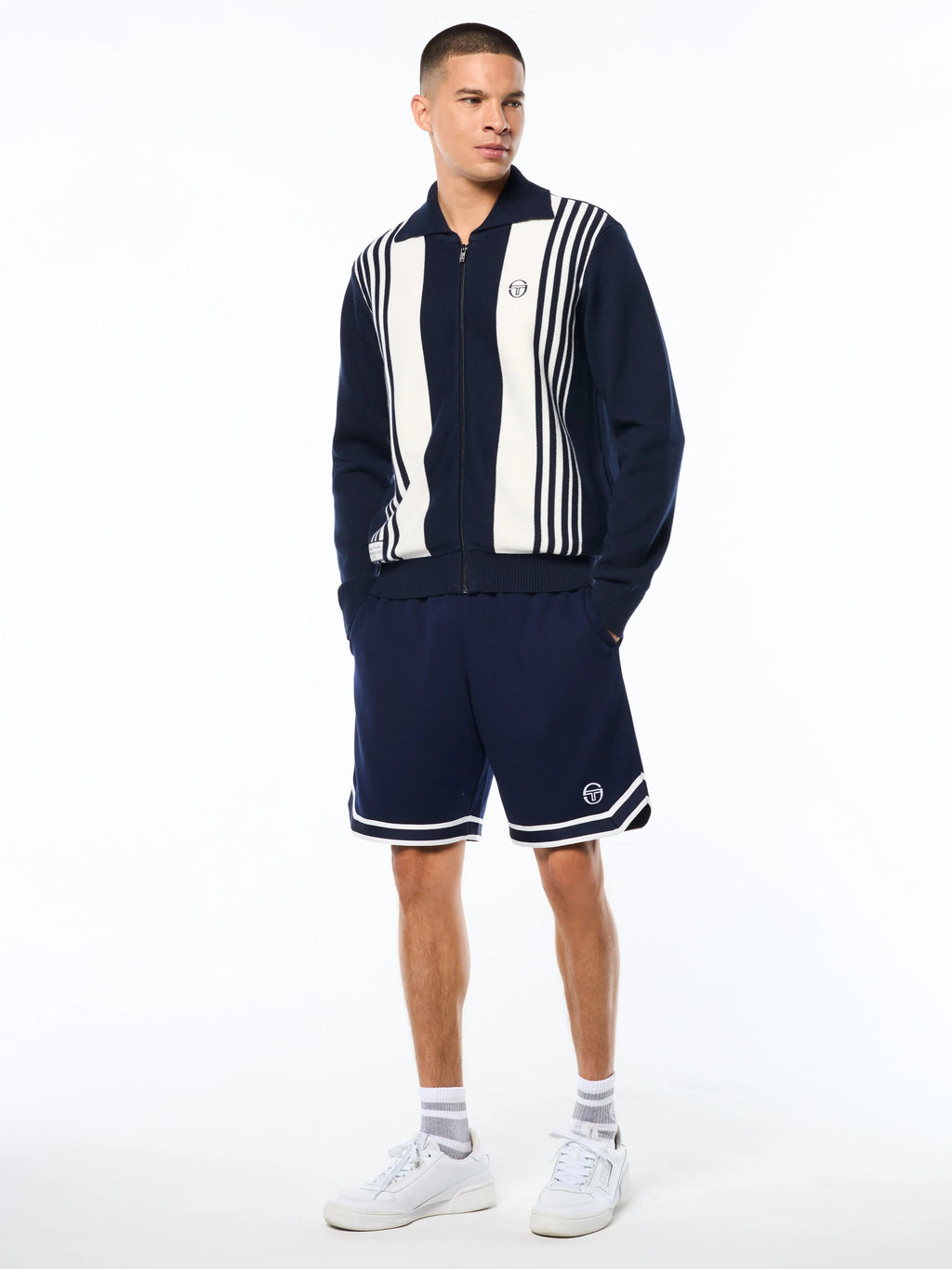 Sergio Tacchini Zip Cardigan - Navy/White