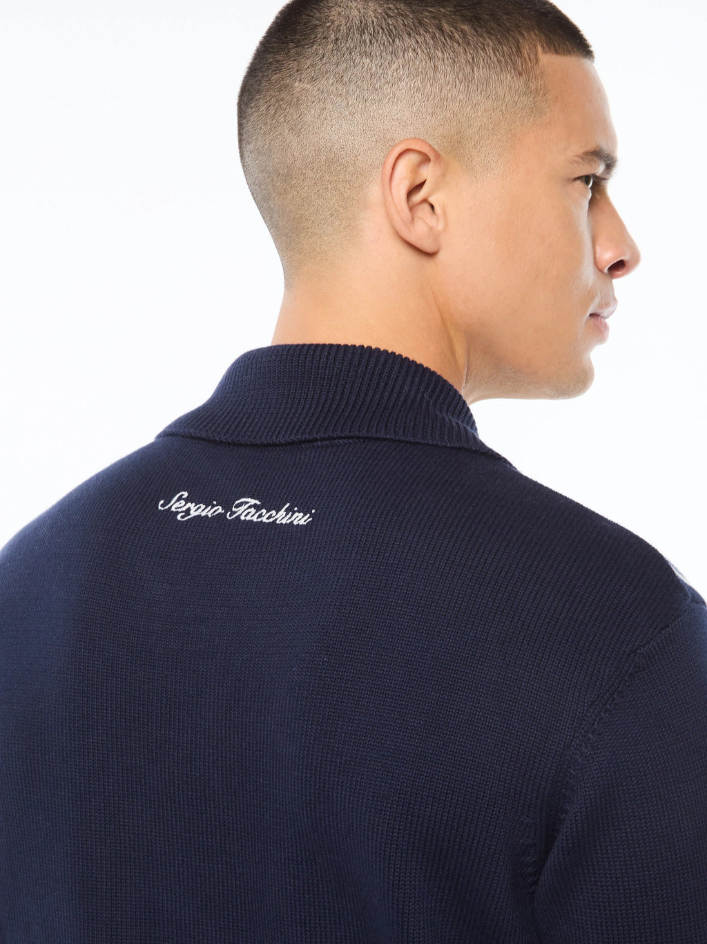 Sergio Tacchini Zip Cardigan - Navy/White