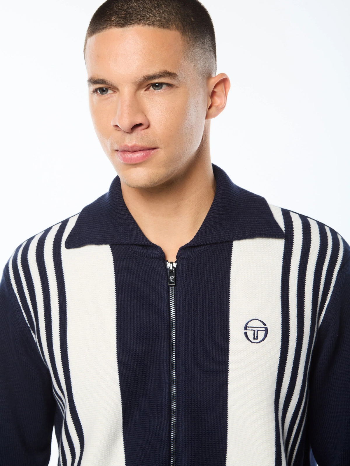 Sergio Tacchini Zip Cardigan - Navy/White