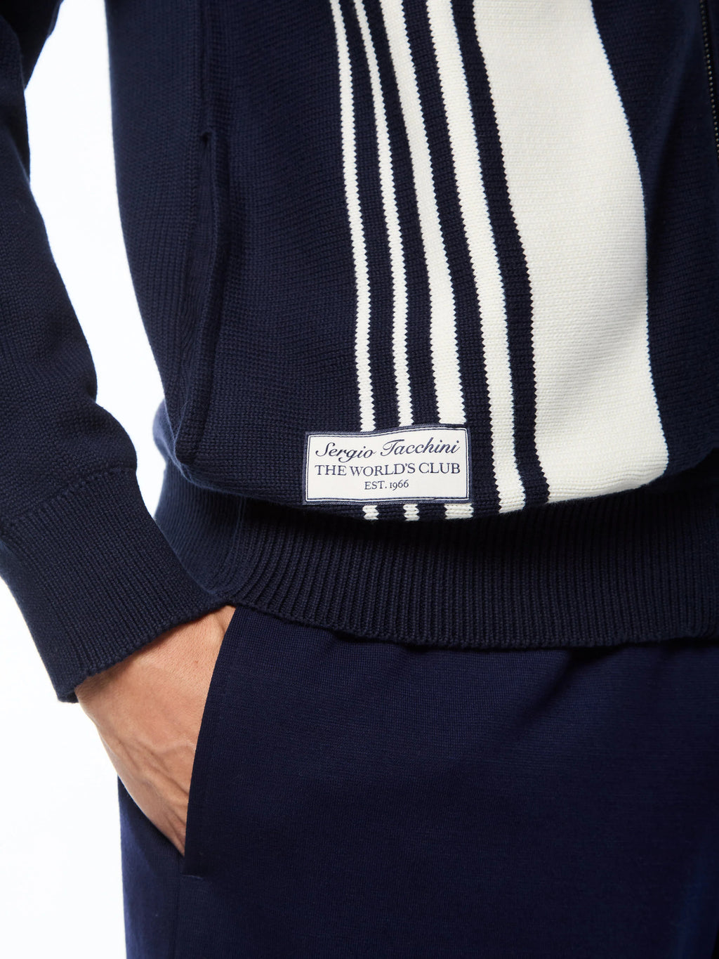 Sergio Tacchini Zip Cardigan - Navy/White
