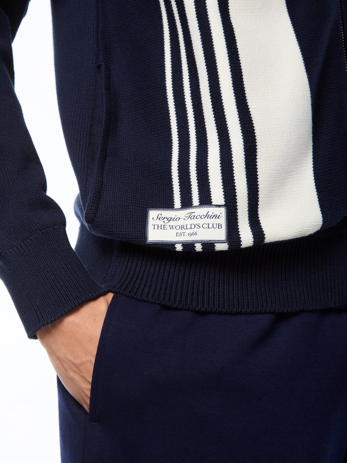 Sergio Tacchini Zip Cardigan - Navy/White