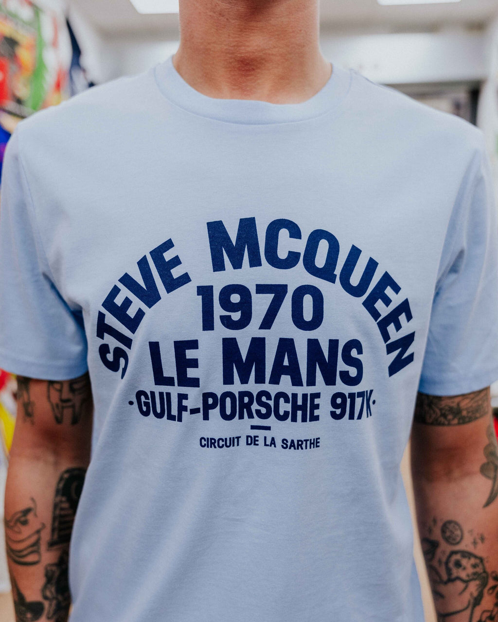 Social Recluse Steve McQueen Tee - Sky Blue