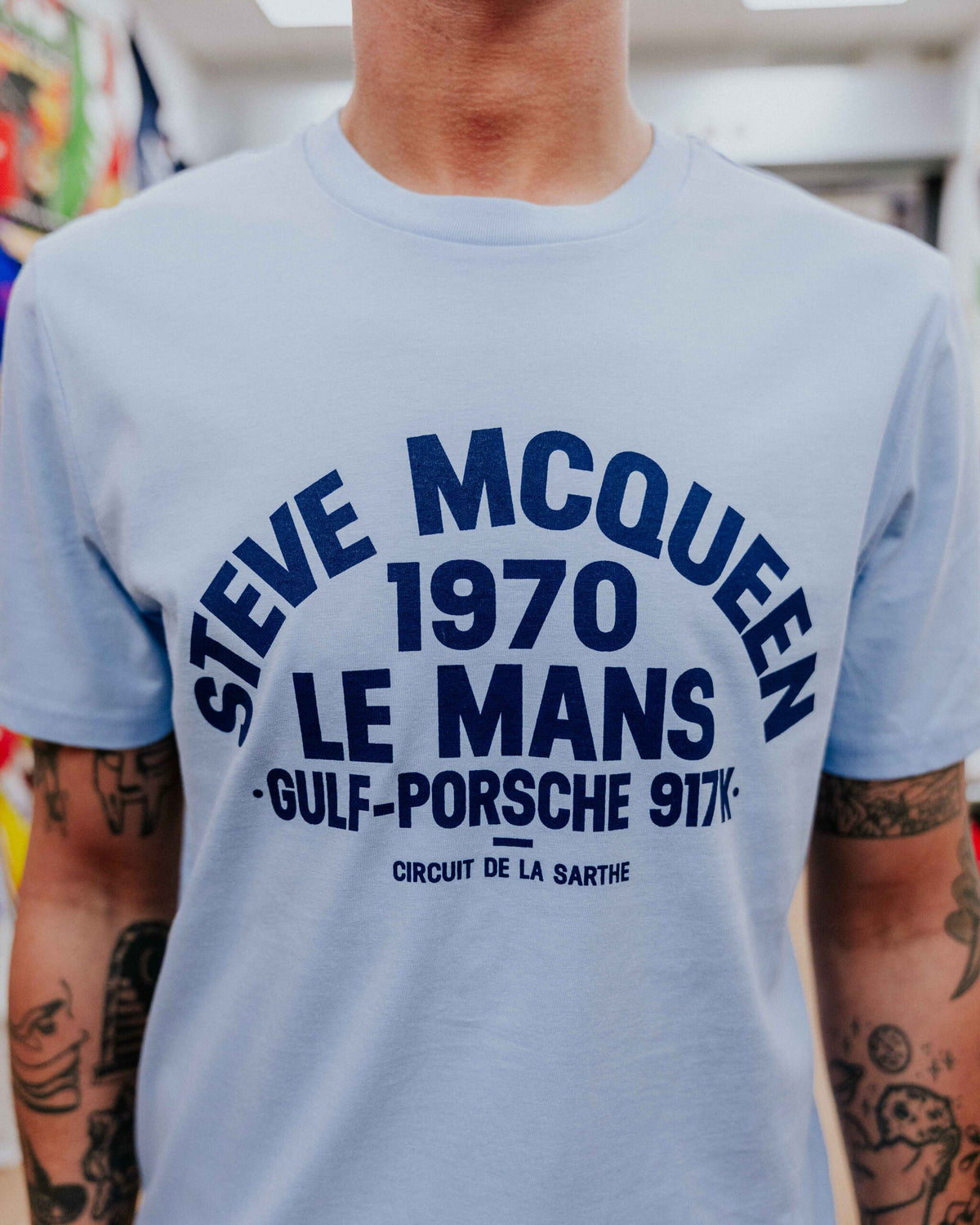 Social Recluse Steve McQueen Tee - Sky Blue