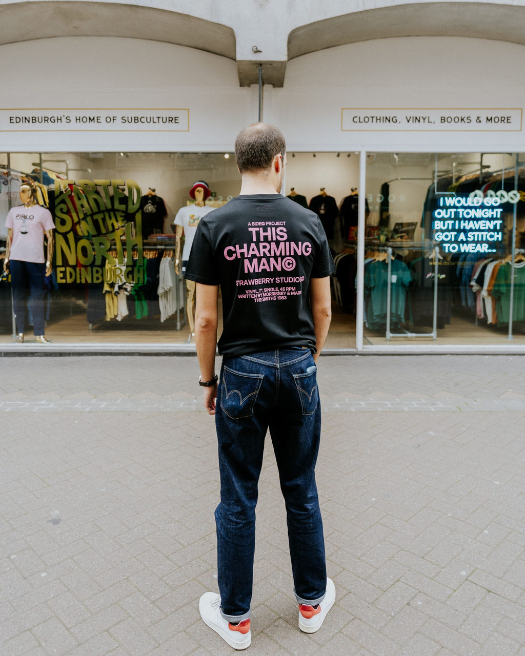 Social Recluse This Charming Man T-Shirt - Black/Pink