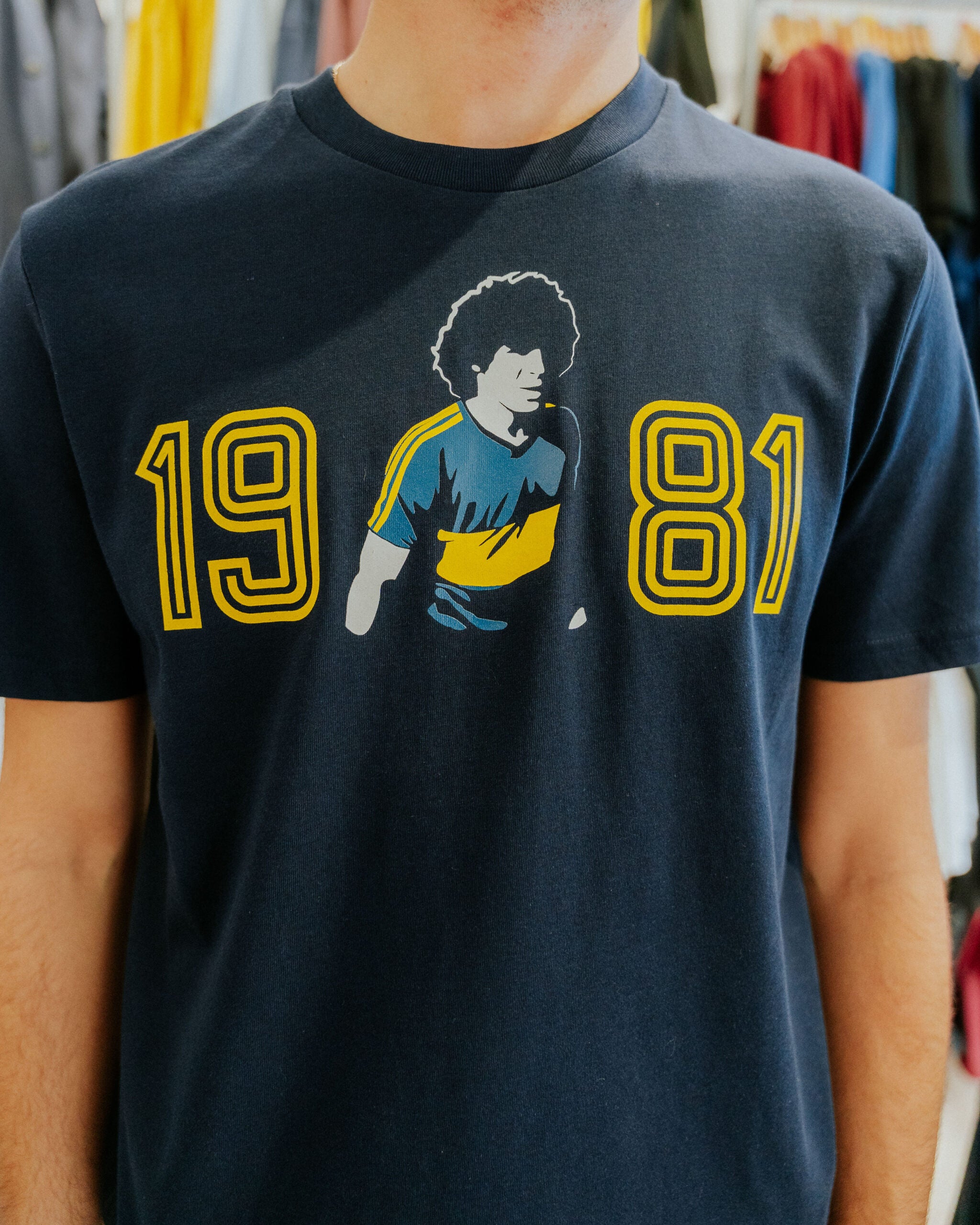 The North Curve Diego Boca '81 Tee - Navy