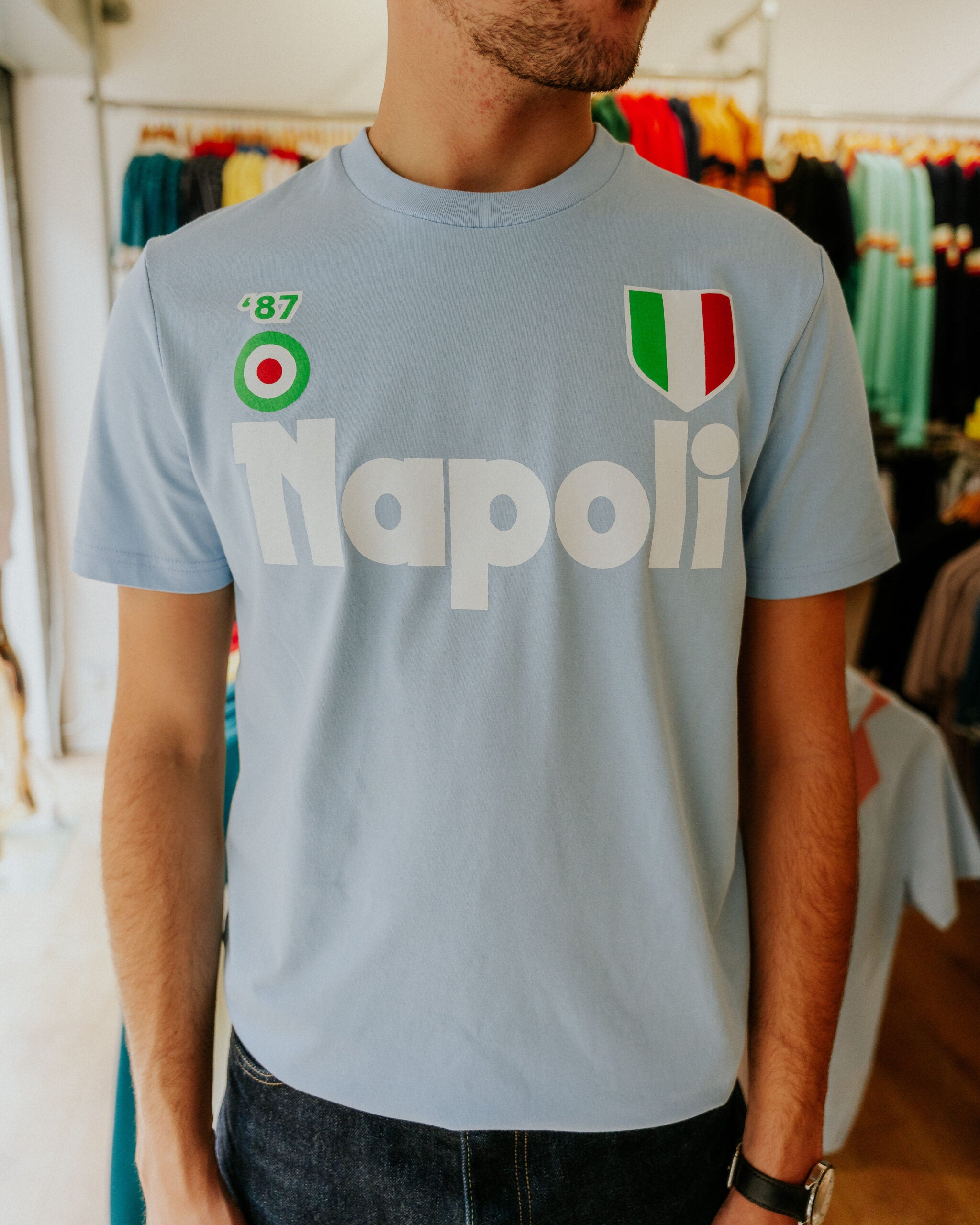 The North Curve Napoli '87 Tee - Sky Blue