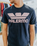 The North Curve Palermo Tee - Navy/Pink